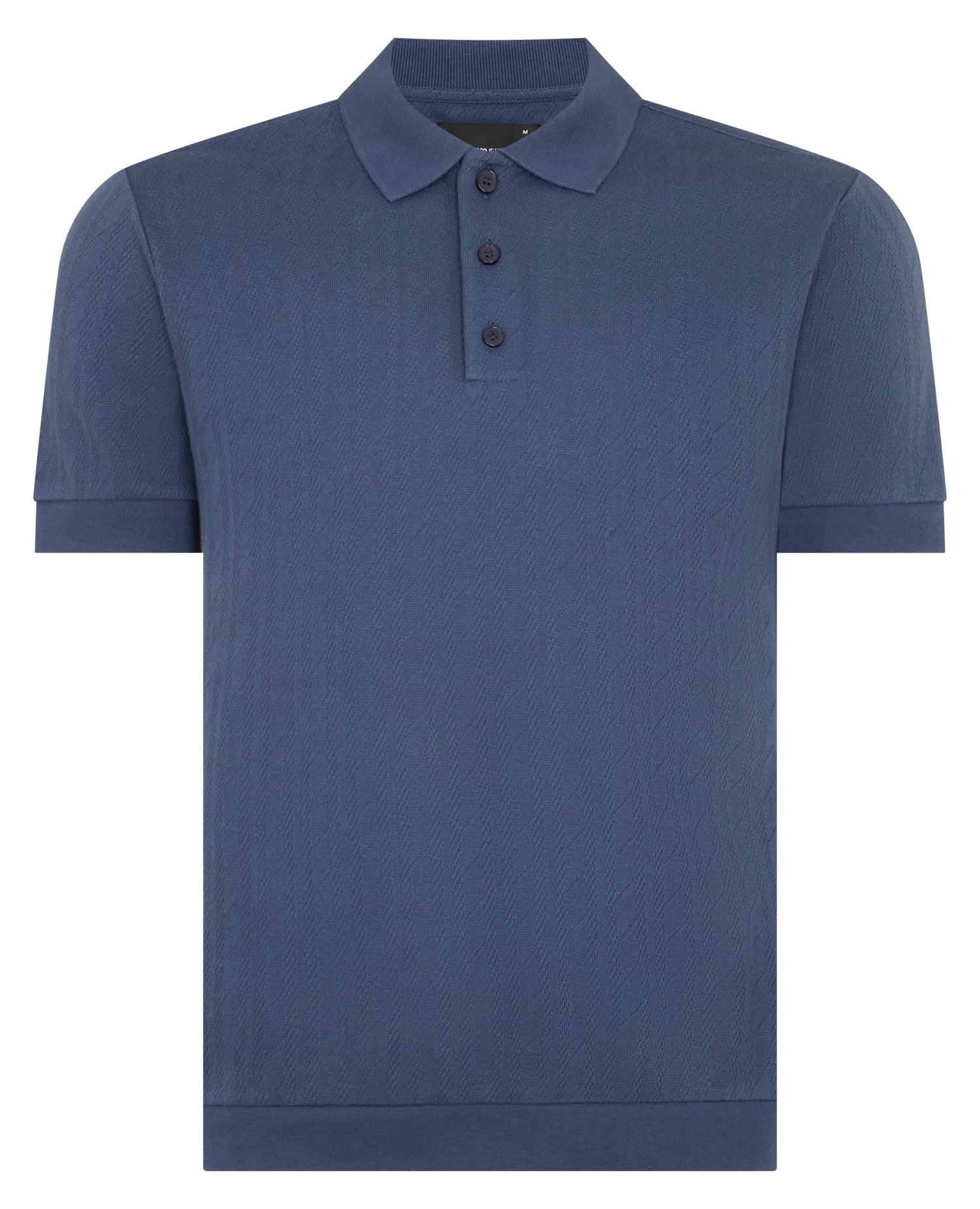 Cable Patterned Cotton Polo Shirt - Image 6