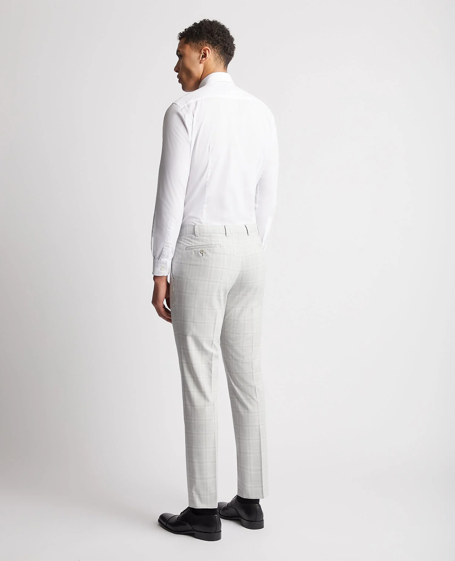 Checked Stretch Formal Trousers - Image 3