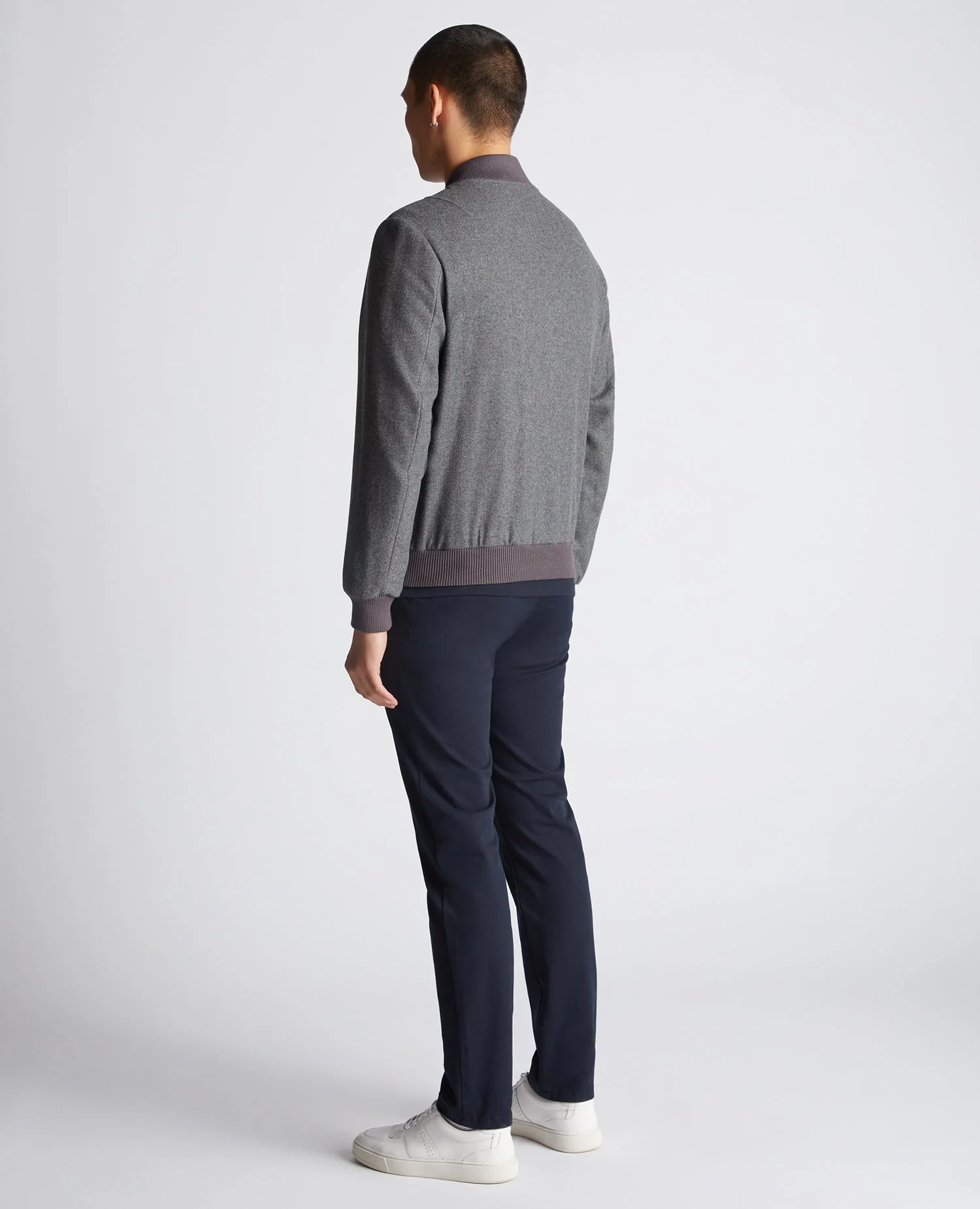 Tapered Fit Wool-Blend Bomber Jacket - Image 3