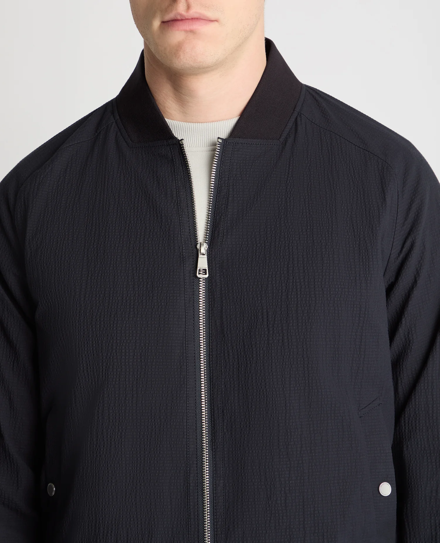 Regular Fit Seersucker Bomber Jacket - Image 5