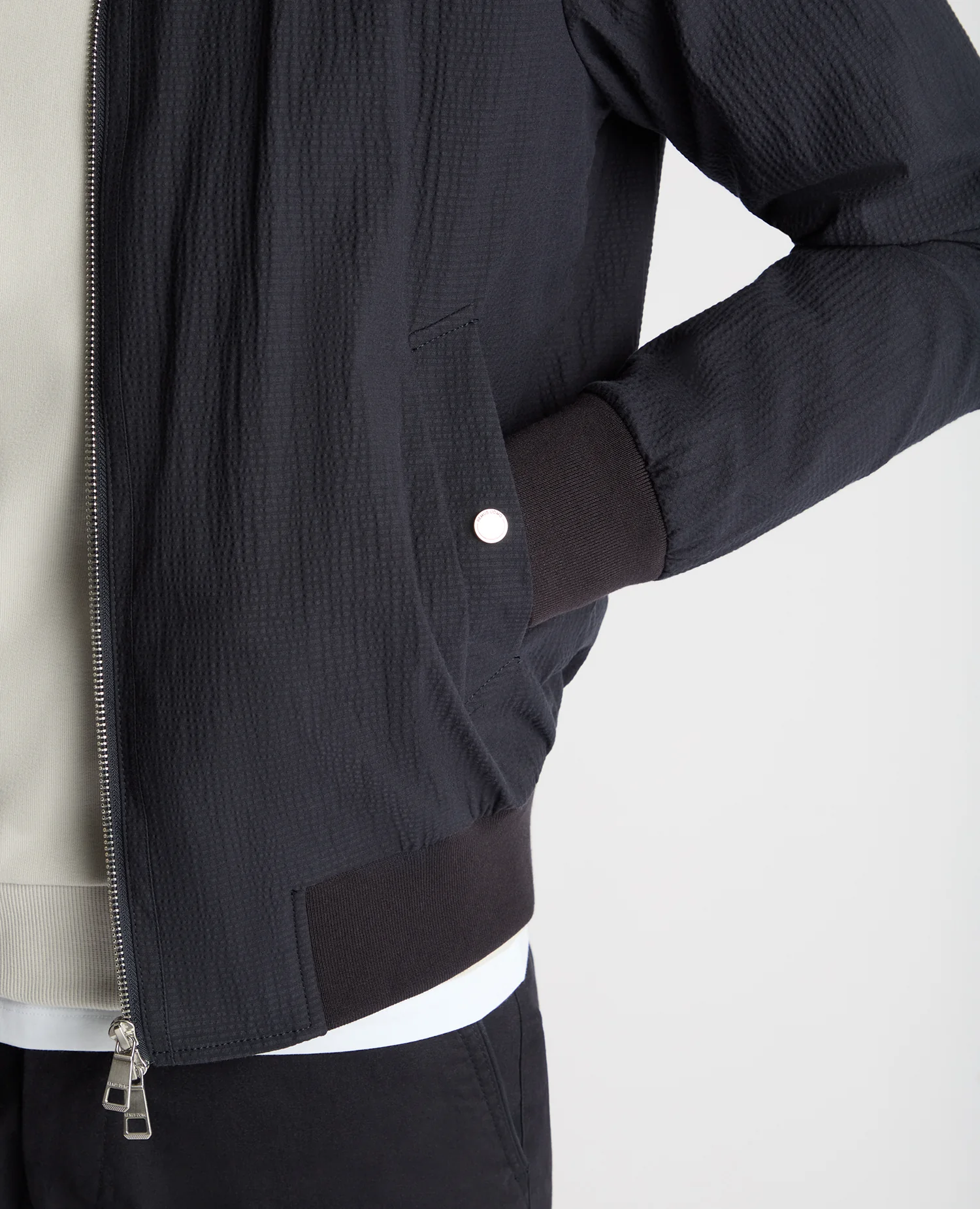 Regular Fit Seersucker Bomber Jacket - Image 6