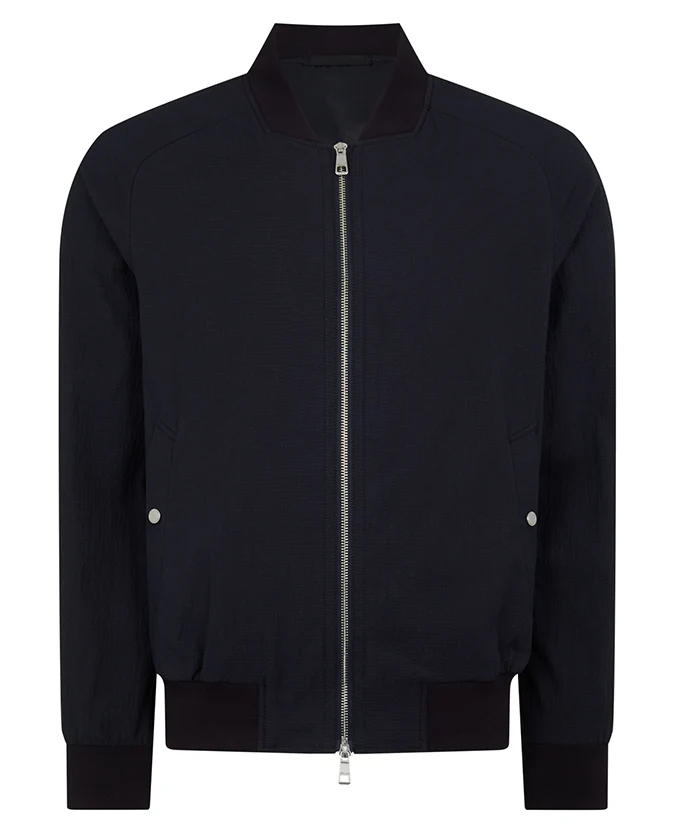 Regular Fit Seersucker Bomber Jacket - Image 7
