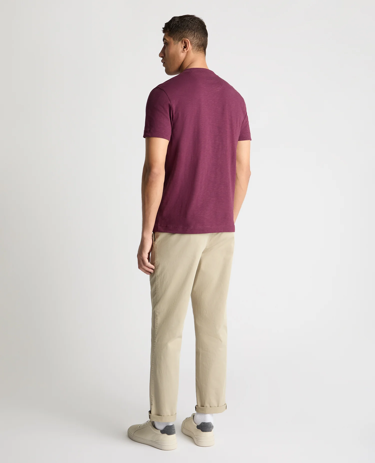 Crew Neck Slub Yarn Jersey T-Shirt - Image 3