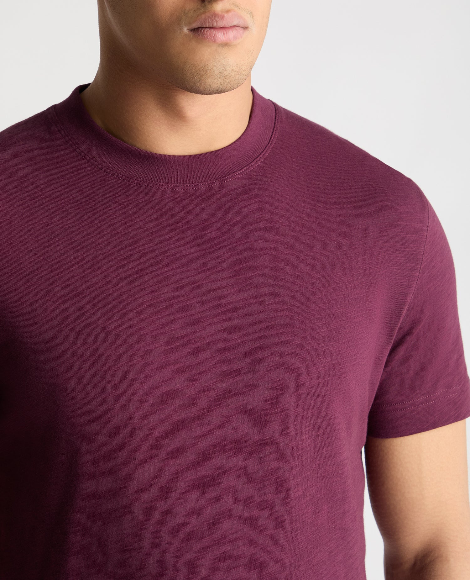 Crew Neck Slub Yarn Jersey T-Shirt - Image 5