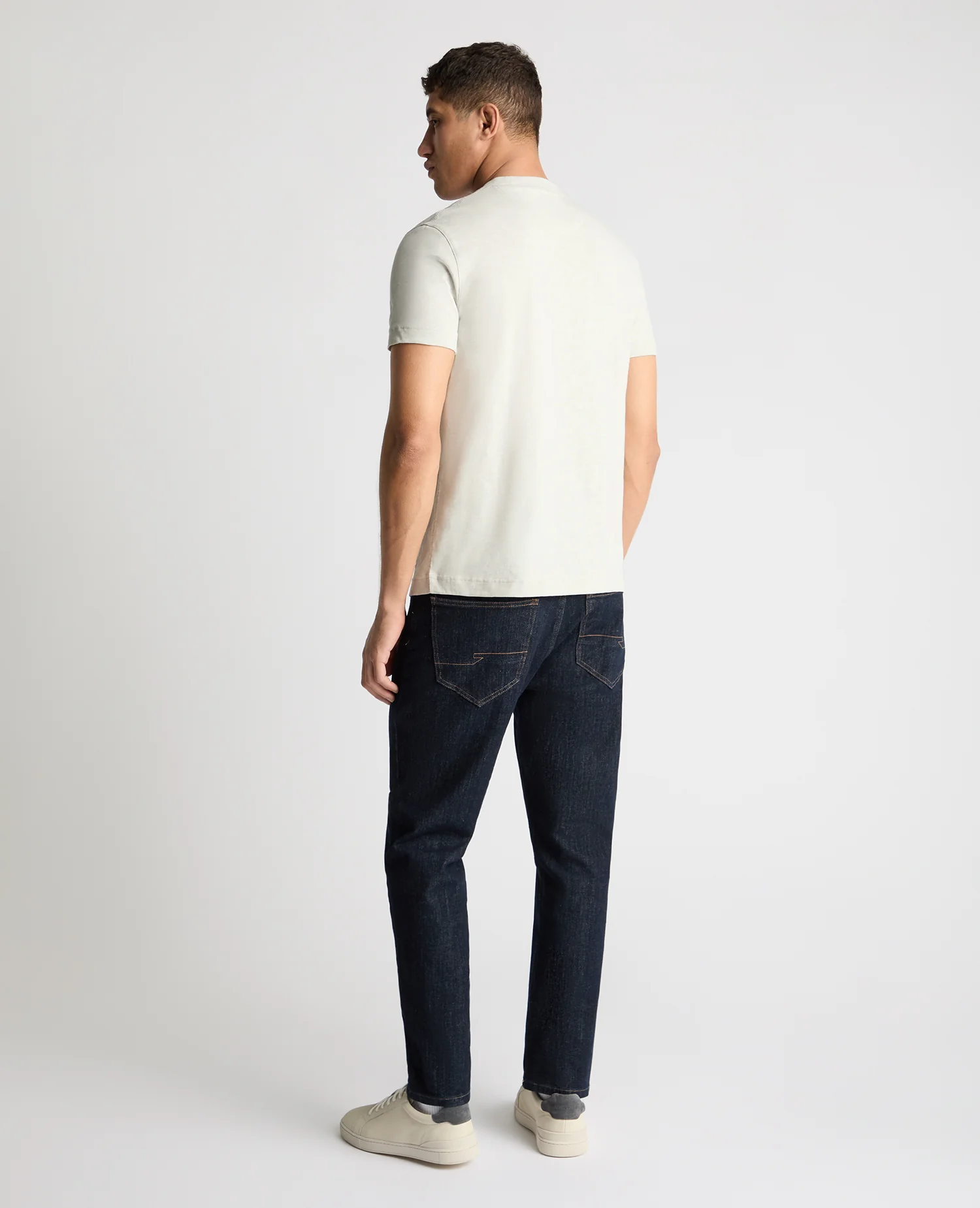Crew Neck Slub Yarn Jersey T-Shirt - Image 3