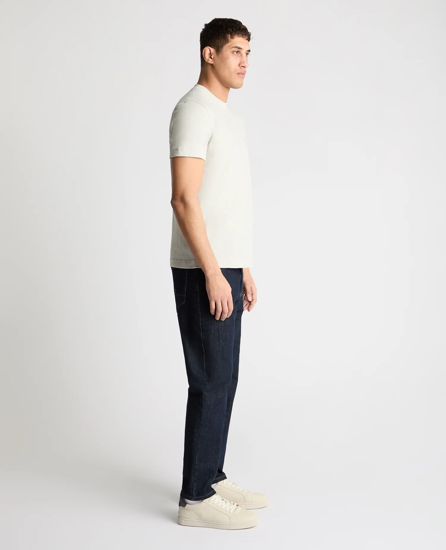 Crew Neck Slub Yarn Jersey T-Shirt - Image 4