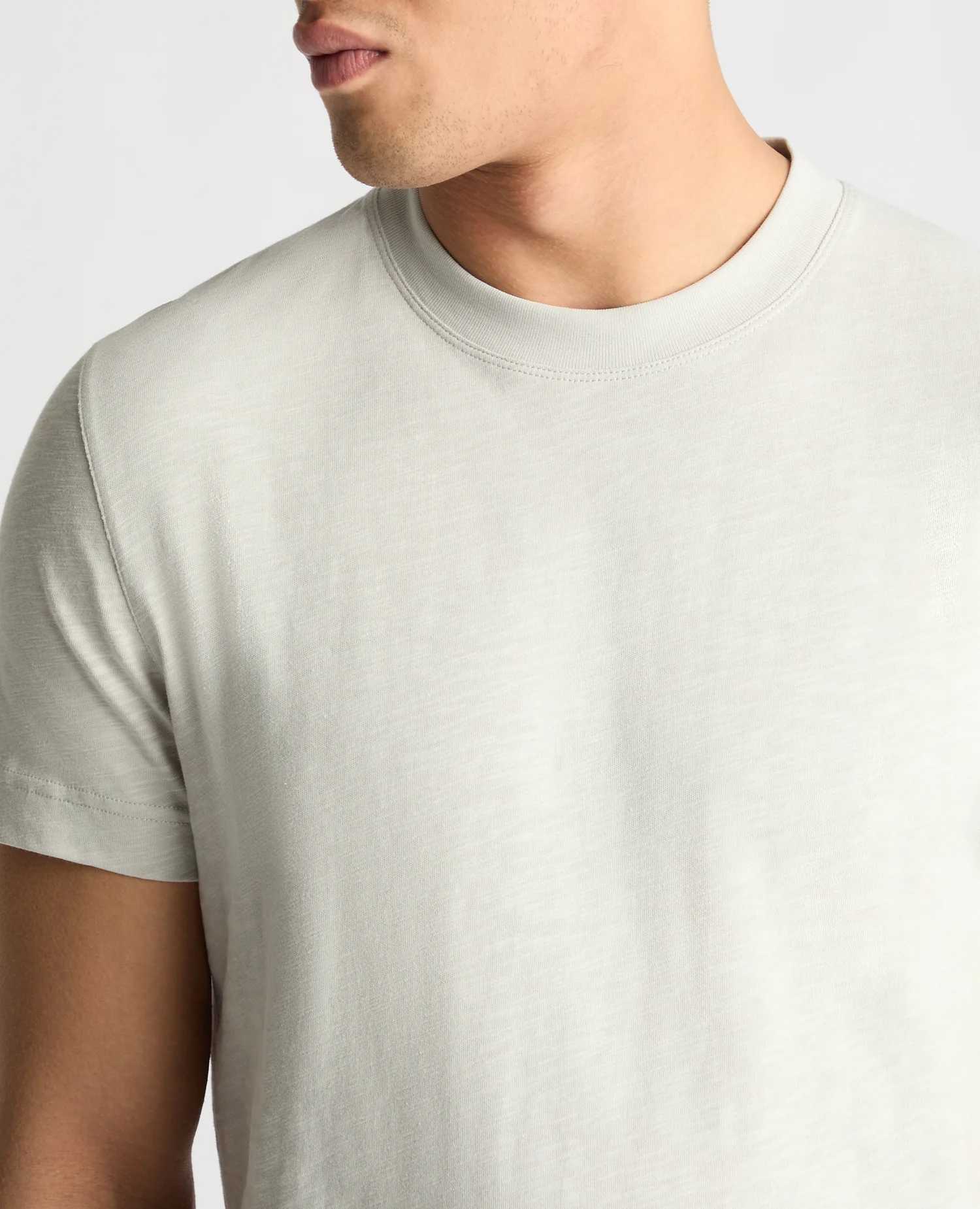 Crew Neck Slub Yarn Jersey T-Shirt - Image 5
