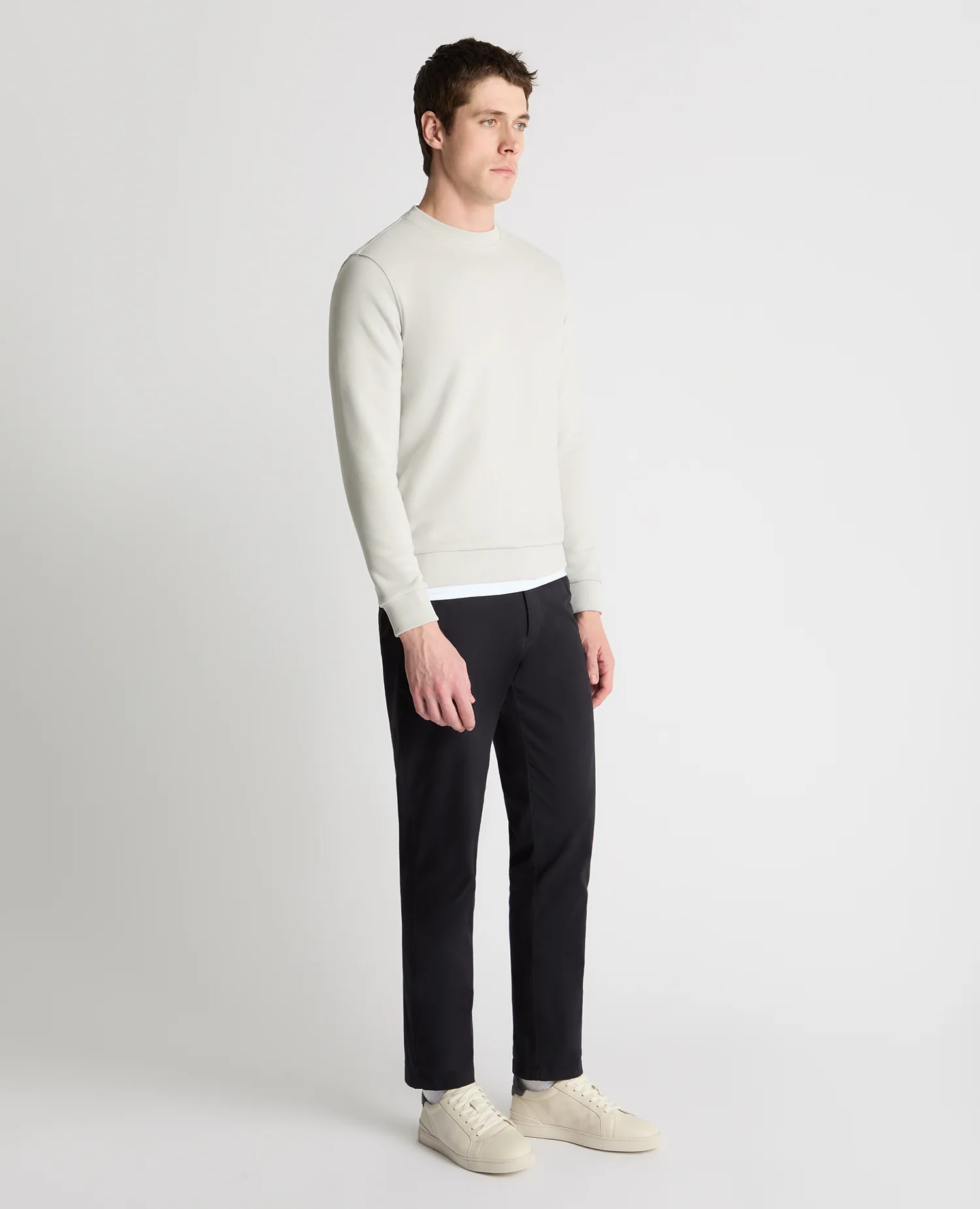 Crew Neck Terry Embroidered Sweatshirt - Image 4