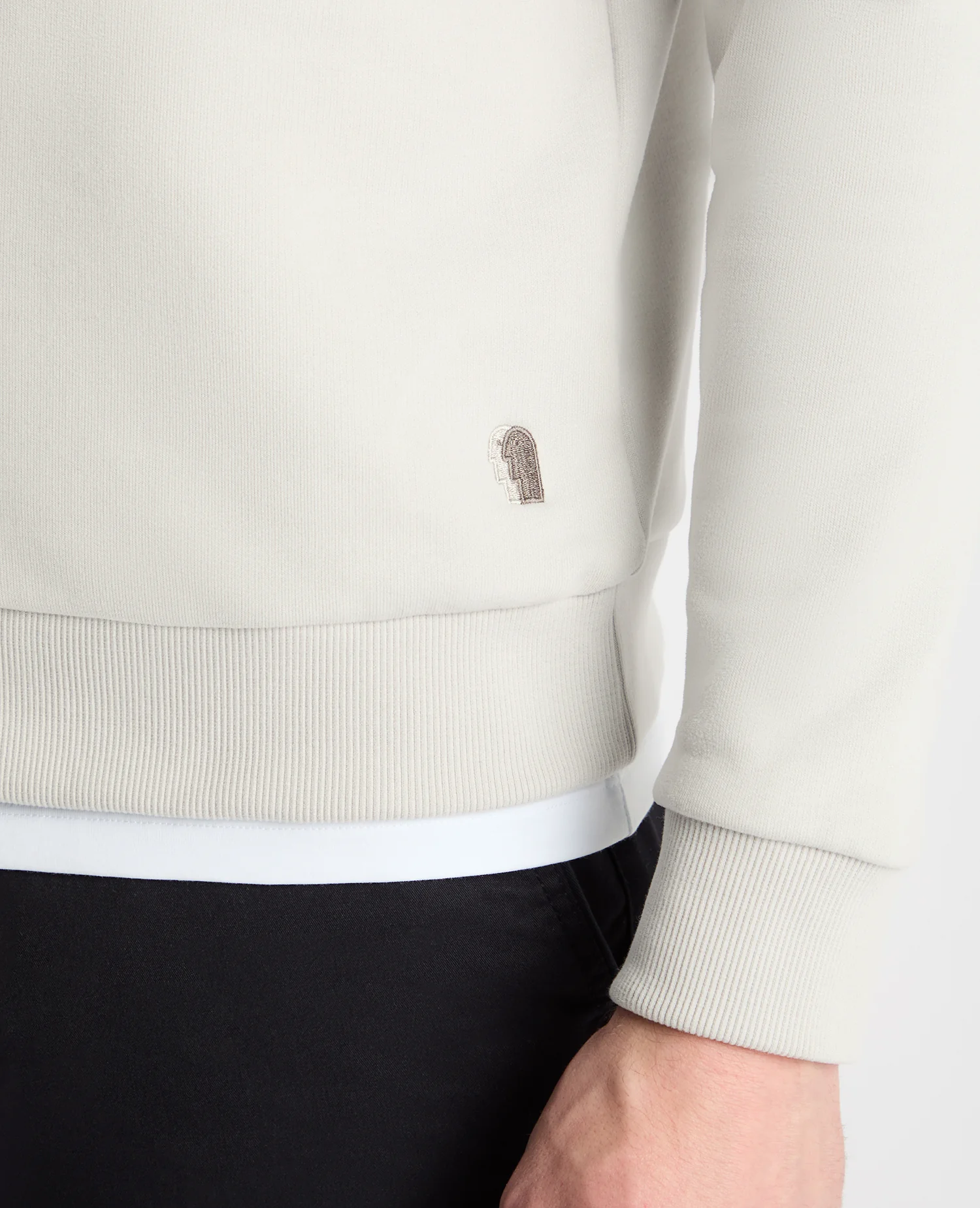 Crew Neck Terry Embroidered Sweatshirt - Image 6