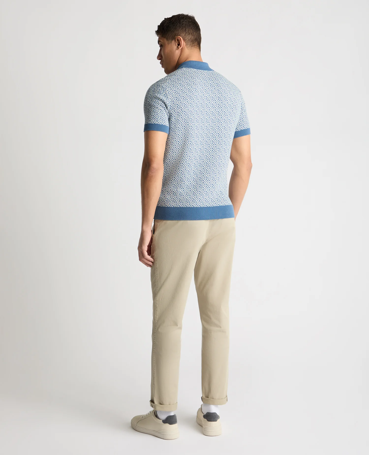 Geometric Print knit Polo - Image 3