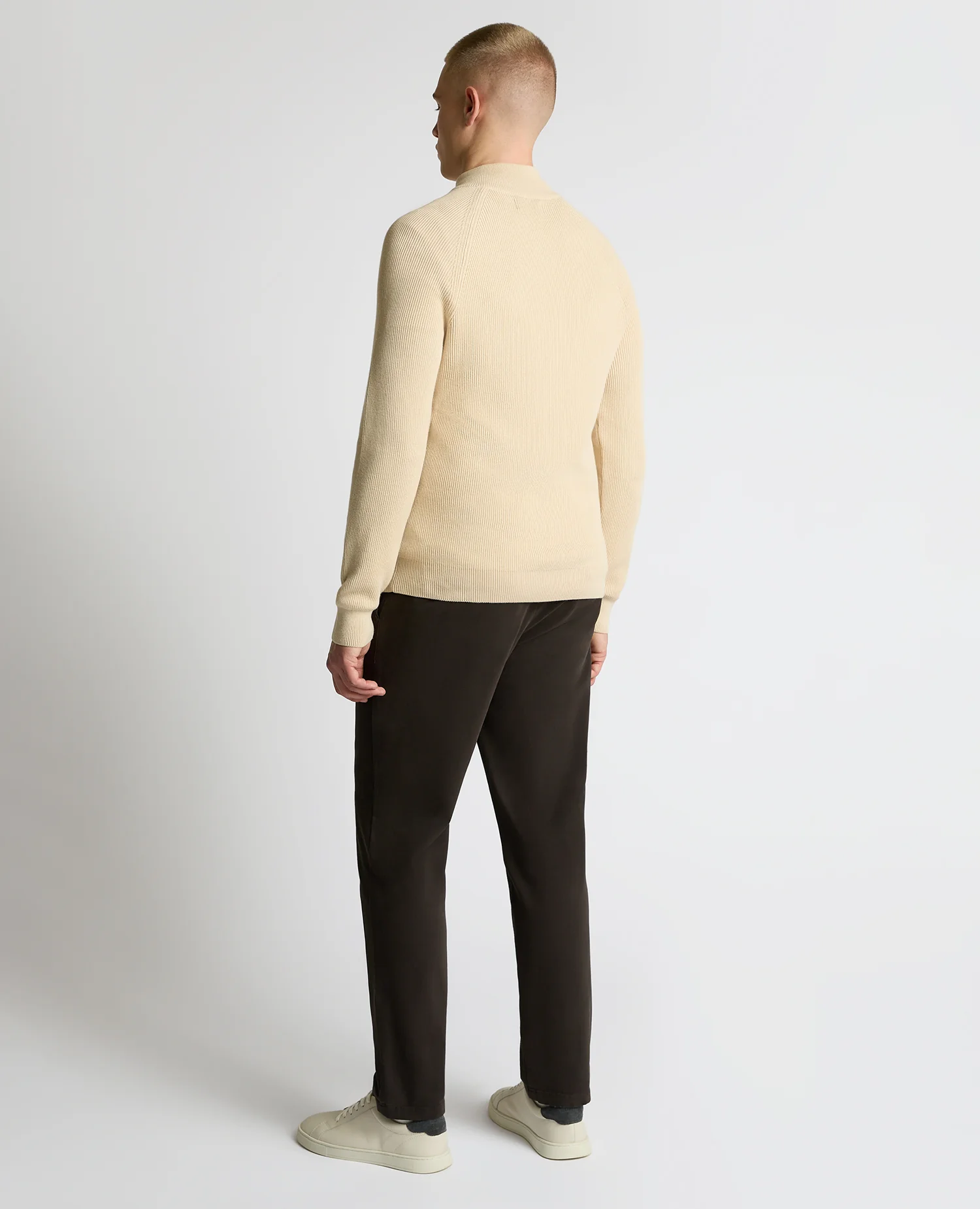 Cotton Half-Zip Knit Sweater - Image 3
