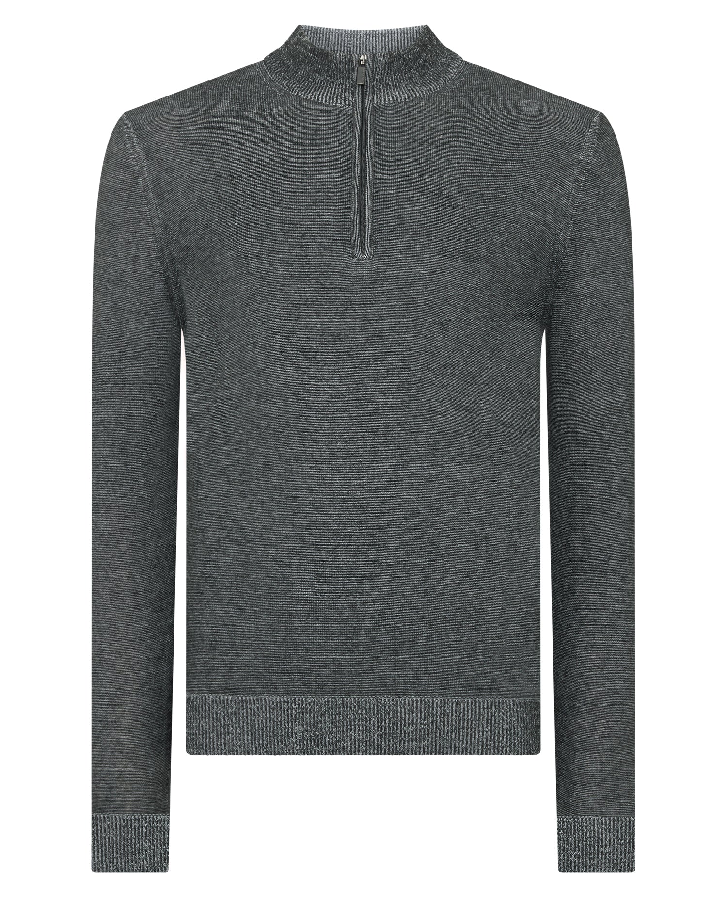 Two-Tone Half-Zip Knit Sweater - Image 6