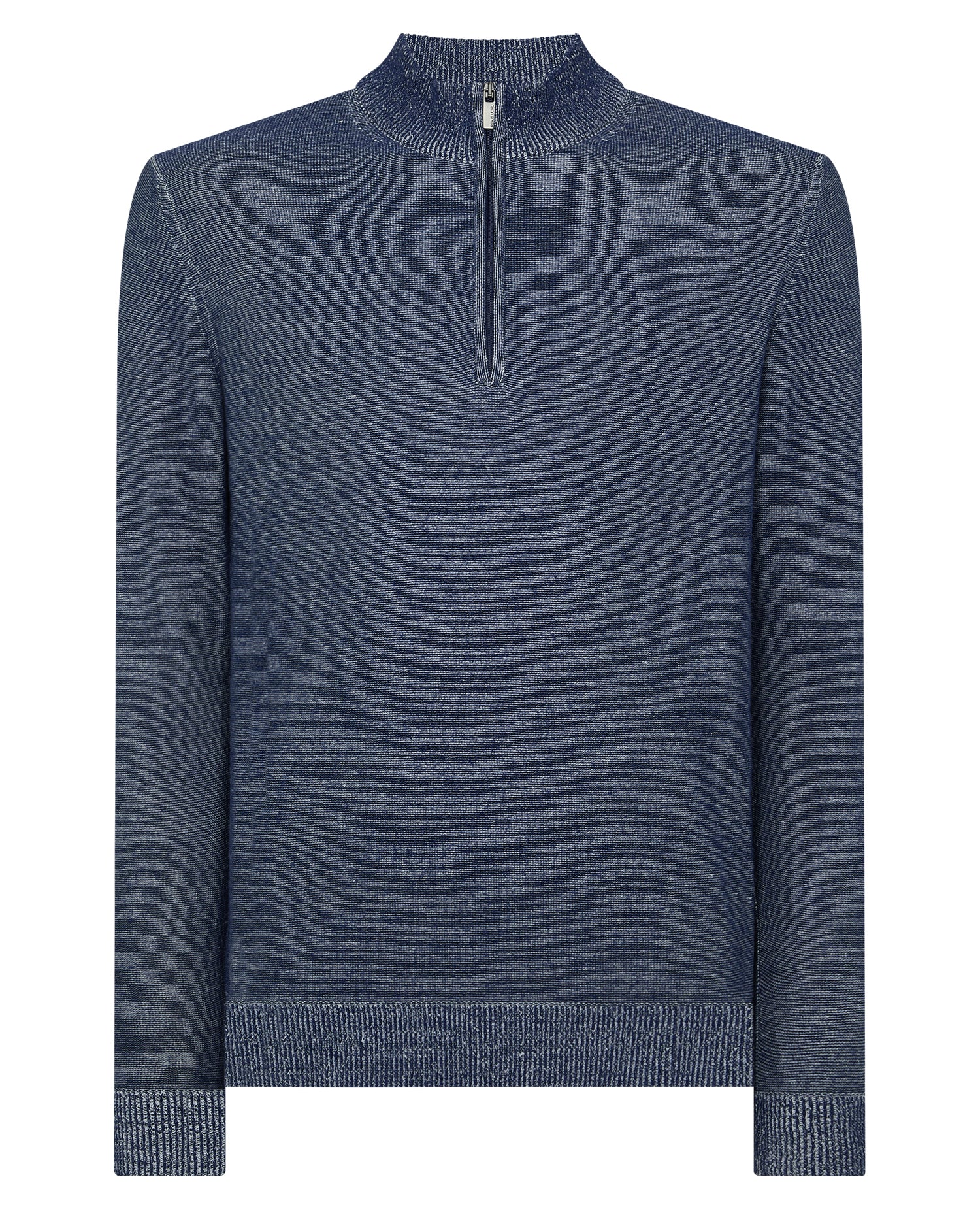 Two-Tone Half-Zip Knit Sweater - Image 6