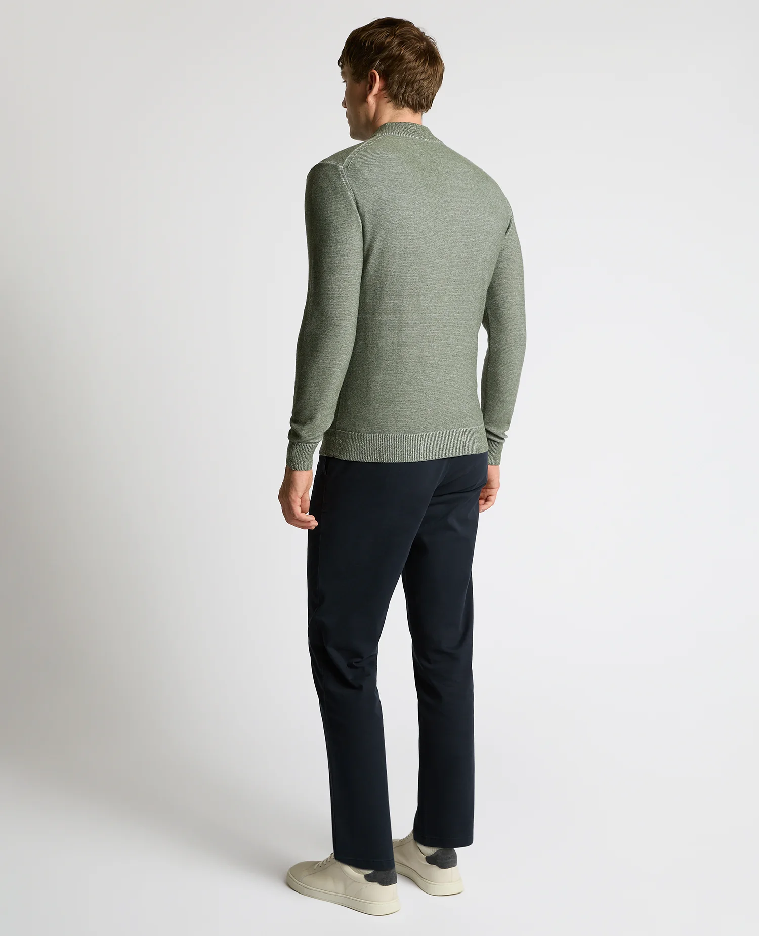 Two-Tone Half-Zip Knit Sweater - Image 3