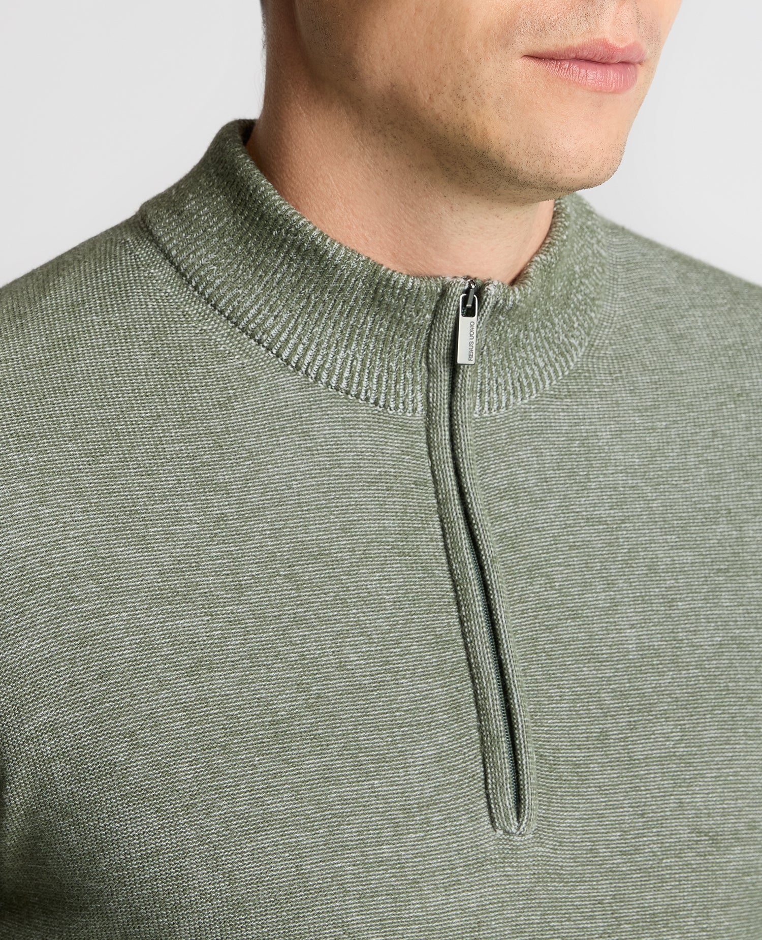 Two-Tone Half-Zip Knit Sweater - Image 4