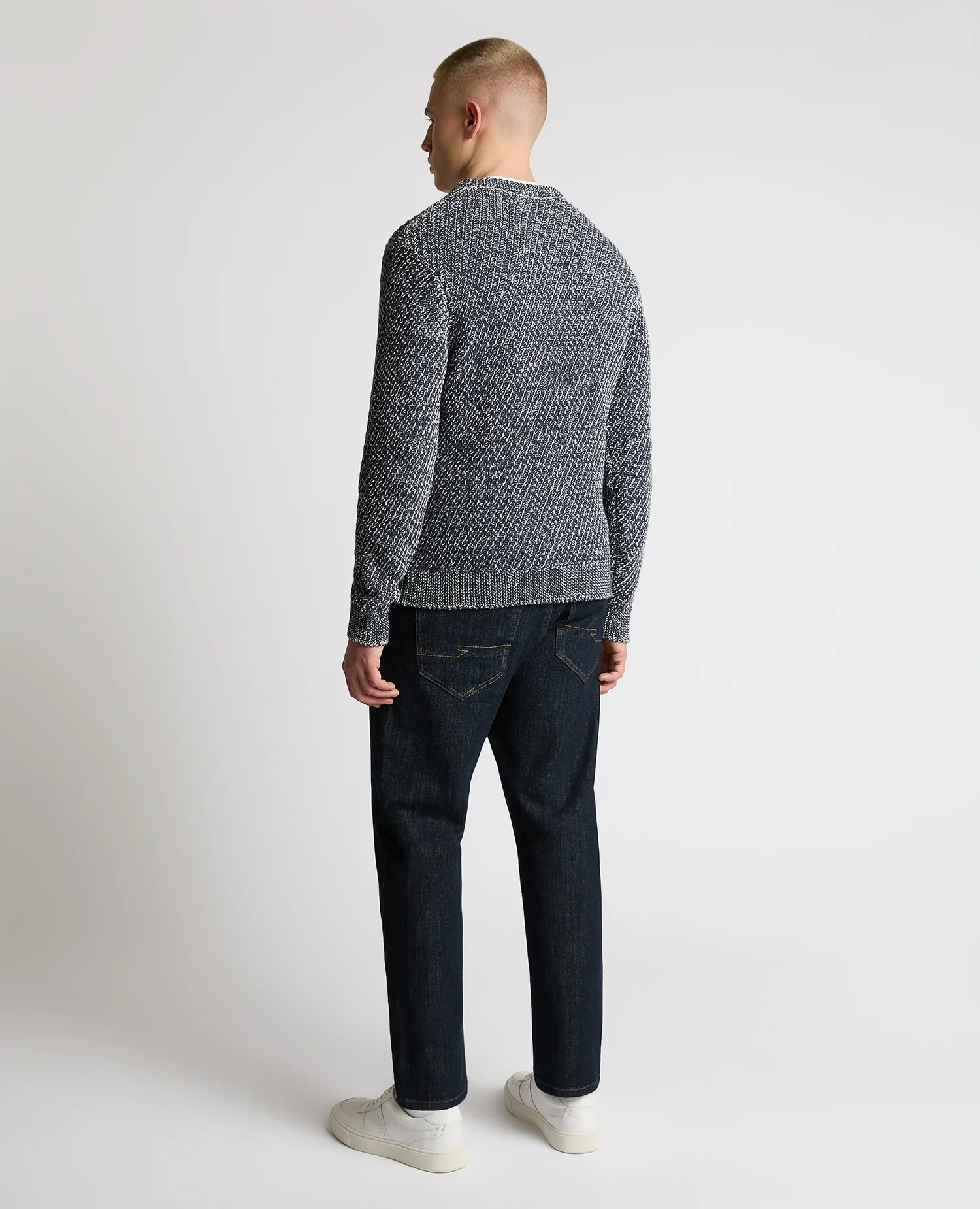 Two-Tone Cotton-Blend Knit Sweater - Image 3