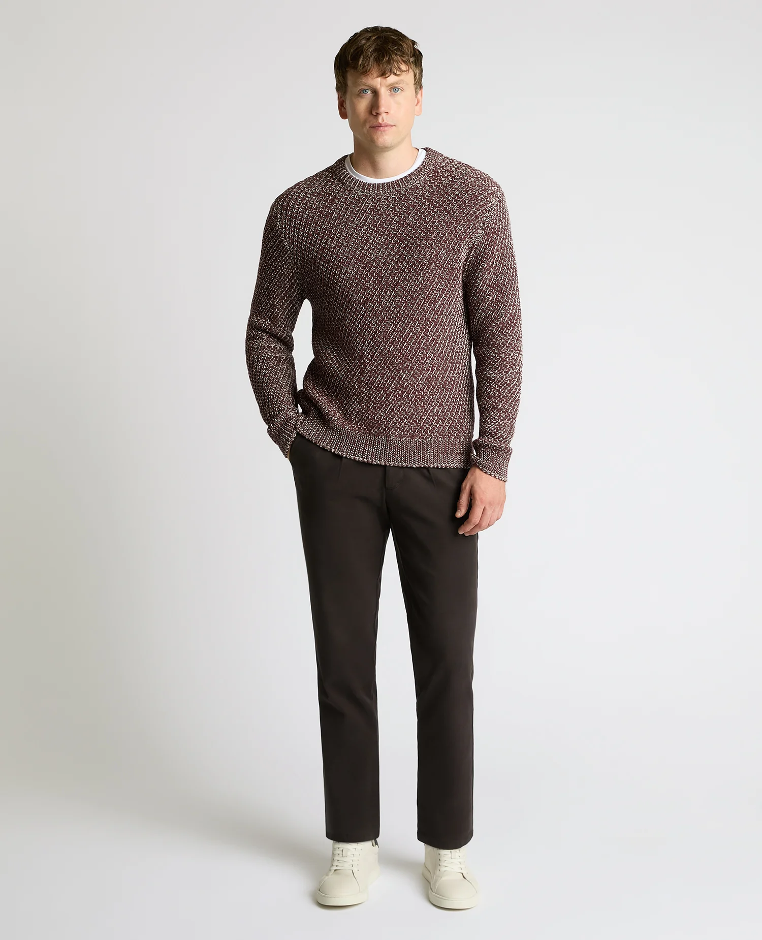 Two-Tone Cotton-Blend Knit Sweater - Image 2