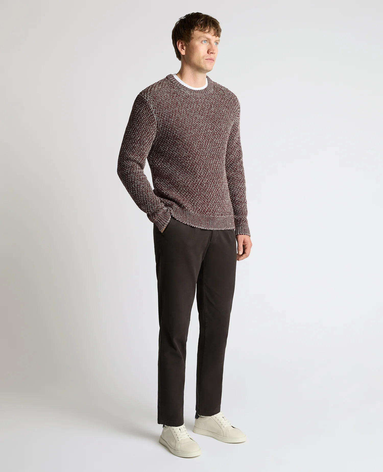 Two-Tone Cotton-Blend Knit Sweater - Image 4