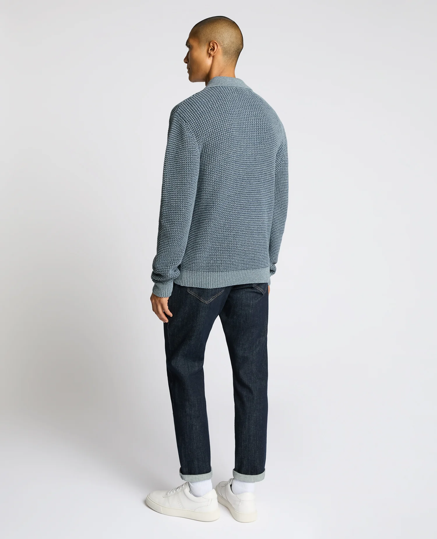Cotton Knit Polo Sweater - Image 3