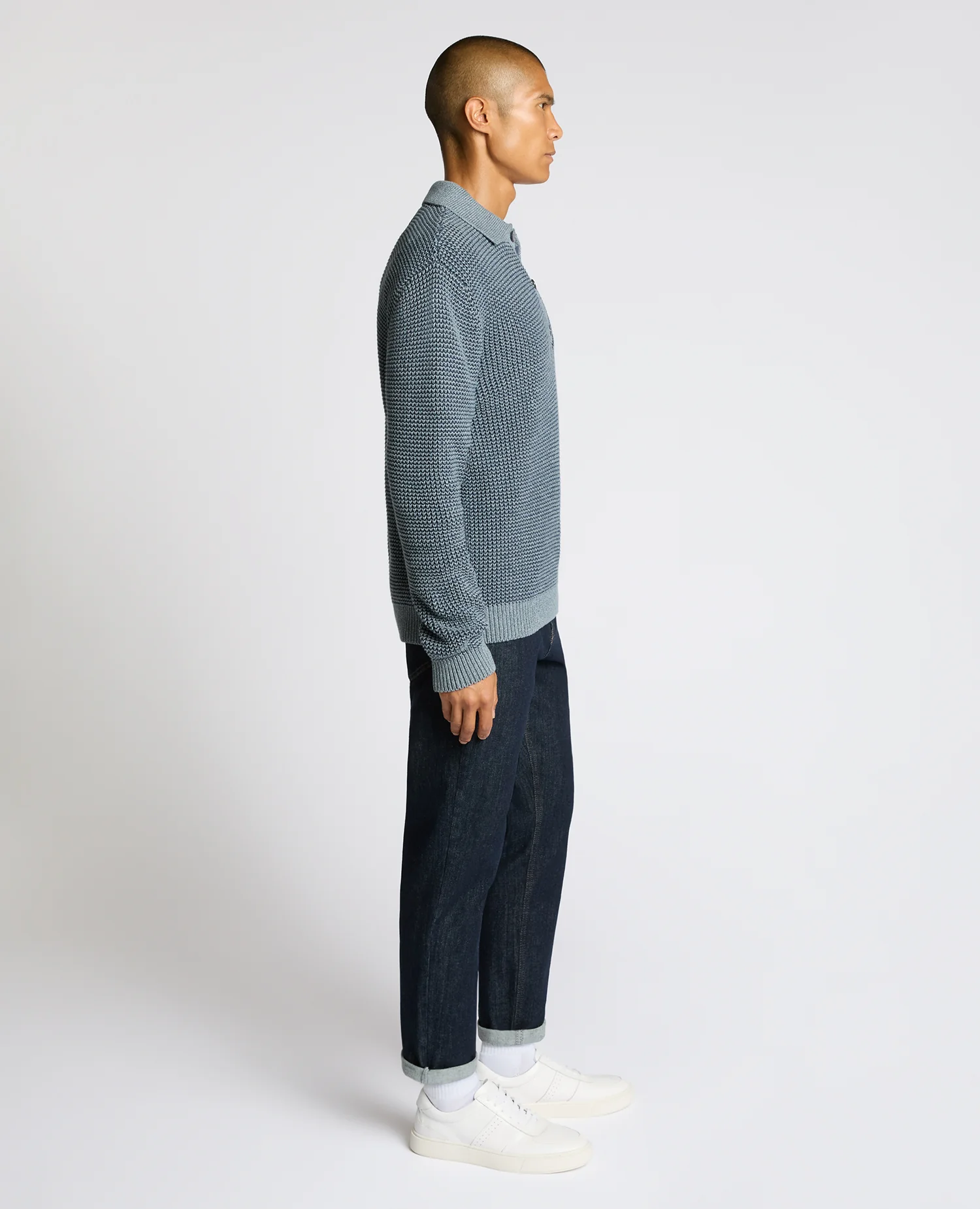 Cotton Knit Polo Sweater - Image 4