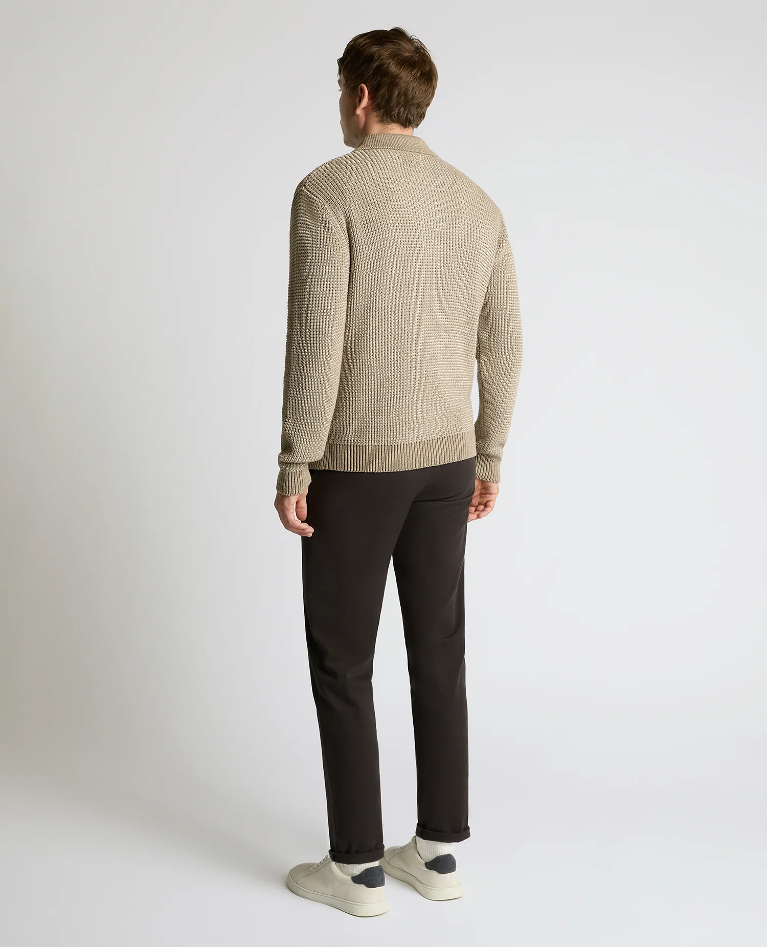 Cotton Knit Polo Sweater - Image 3