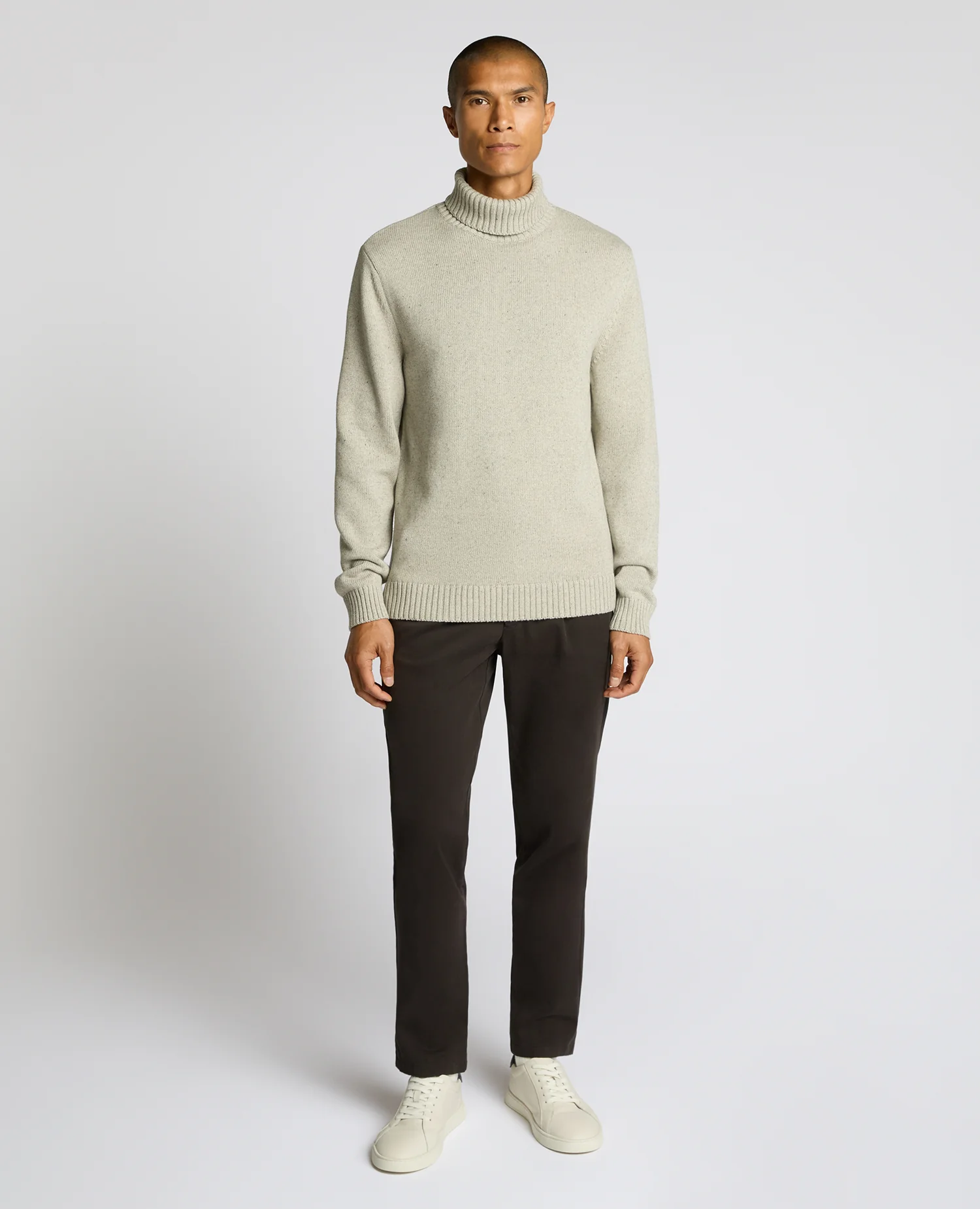 Roll Neck Cotton Knit Sweater - Image 2