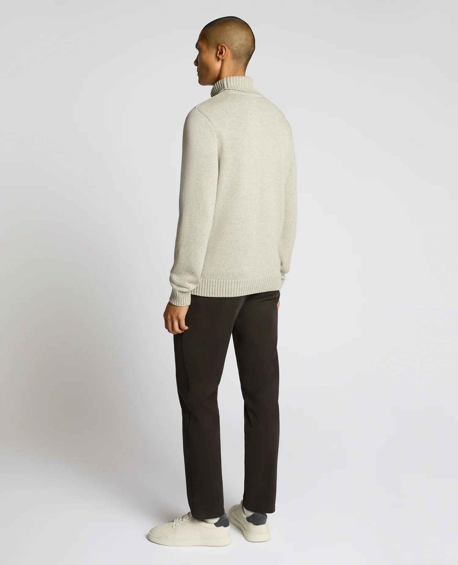 Roll Neck Cotton Knit Sweater - Image 3
