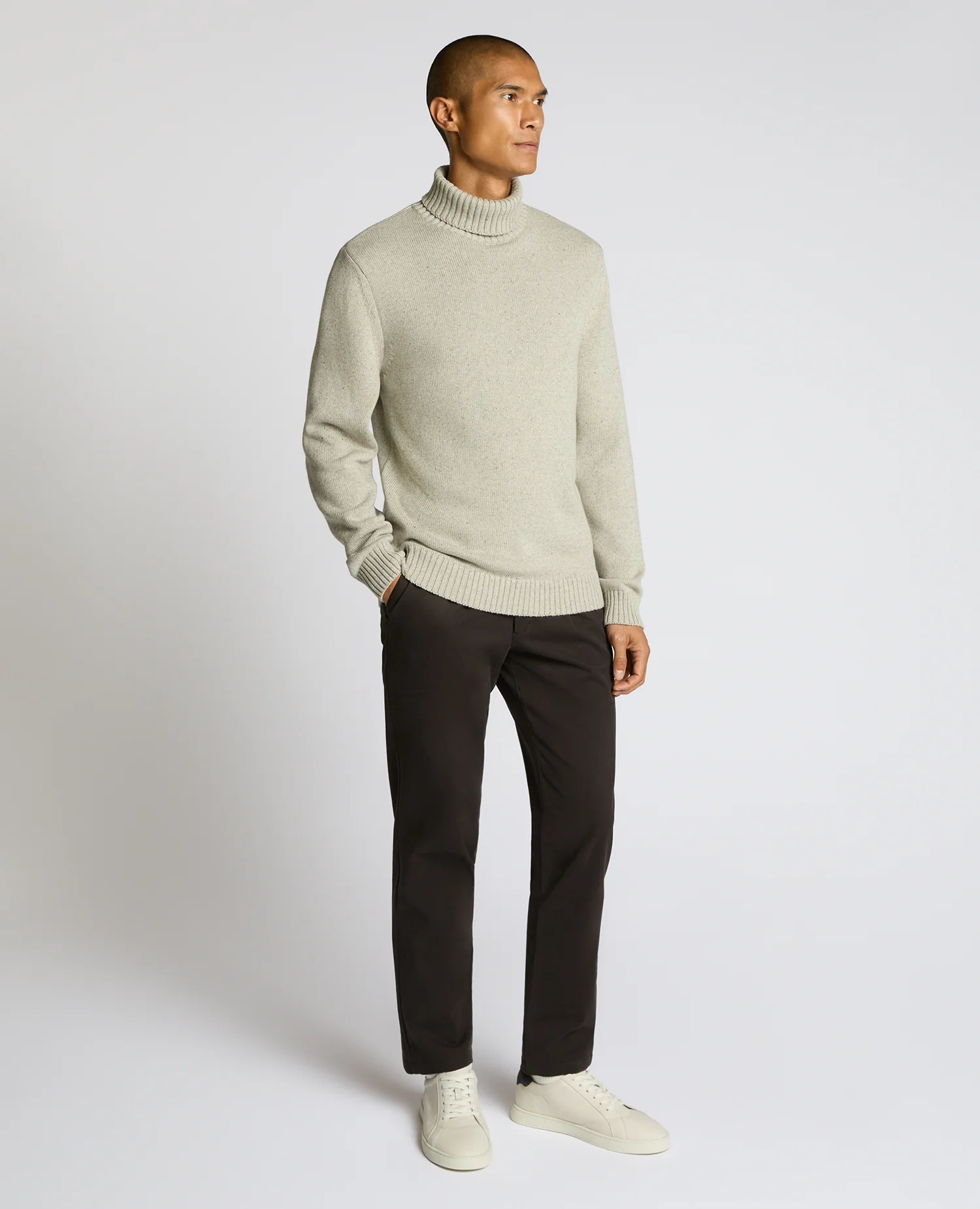 Roll Neck Cotton Knit Sweater - Image 4