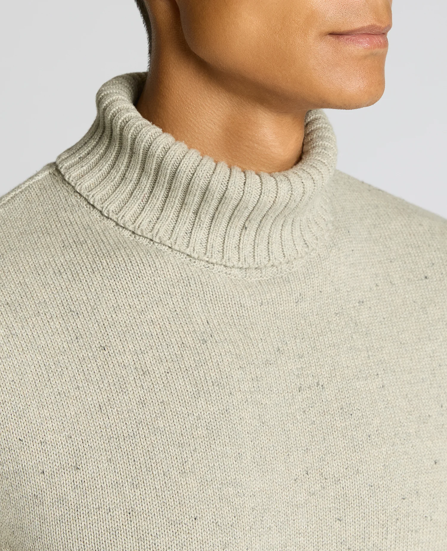 Roll Neck Cotton Knit Sweater - Image 5