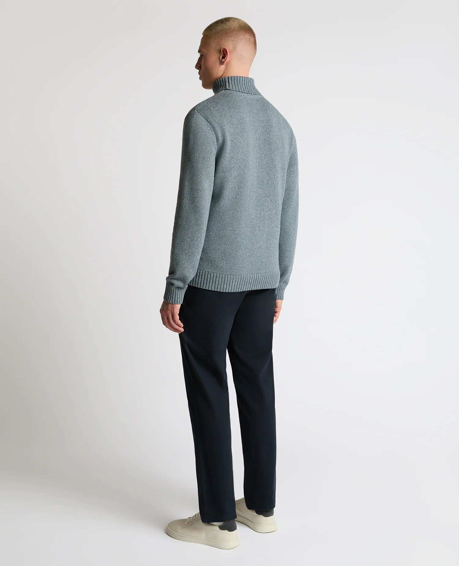Roll Neck Cotton Knit Sweater - Image 3