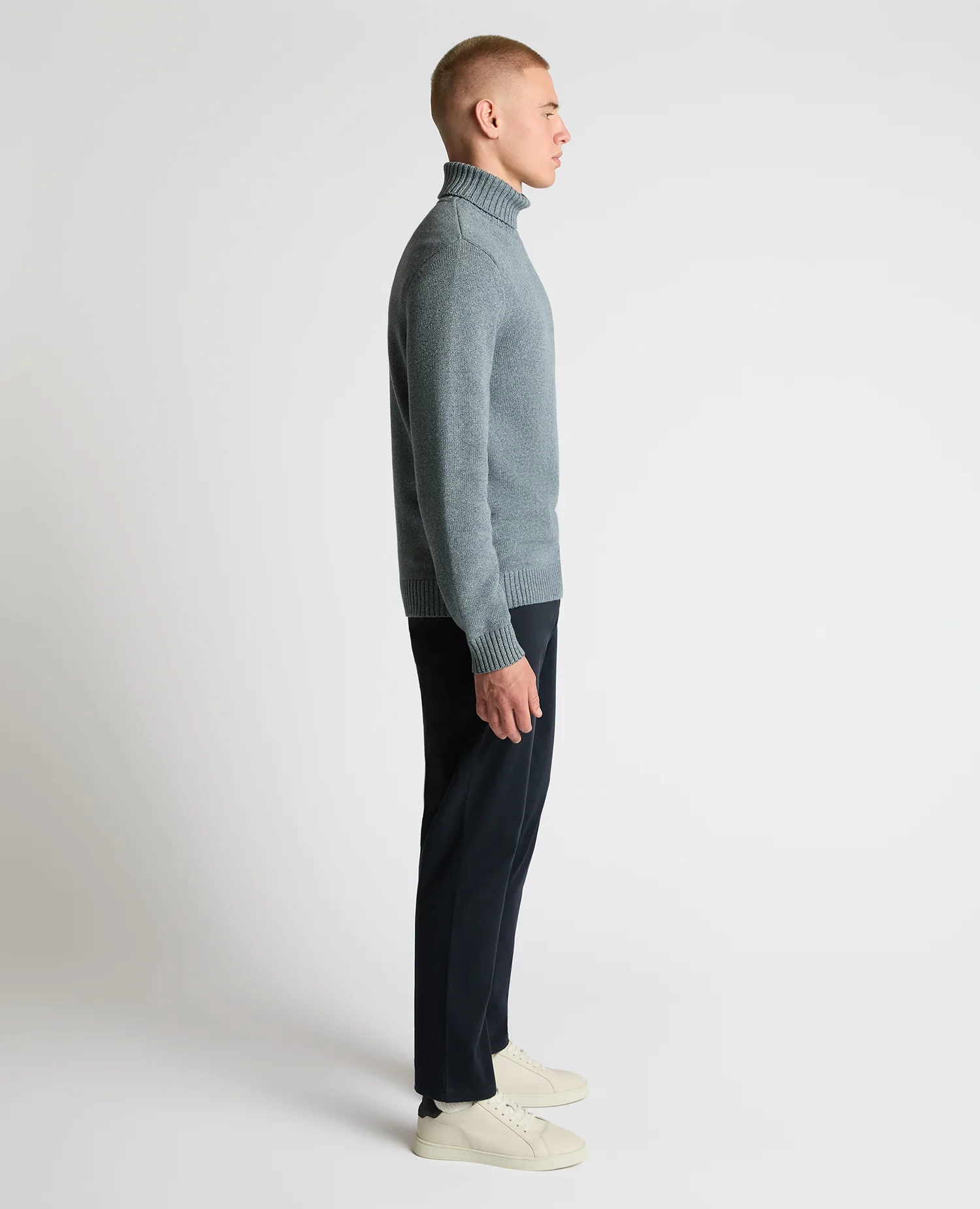 Roll Neck Cotton Knit Sweater - Image 4