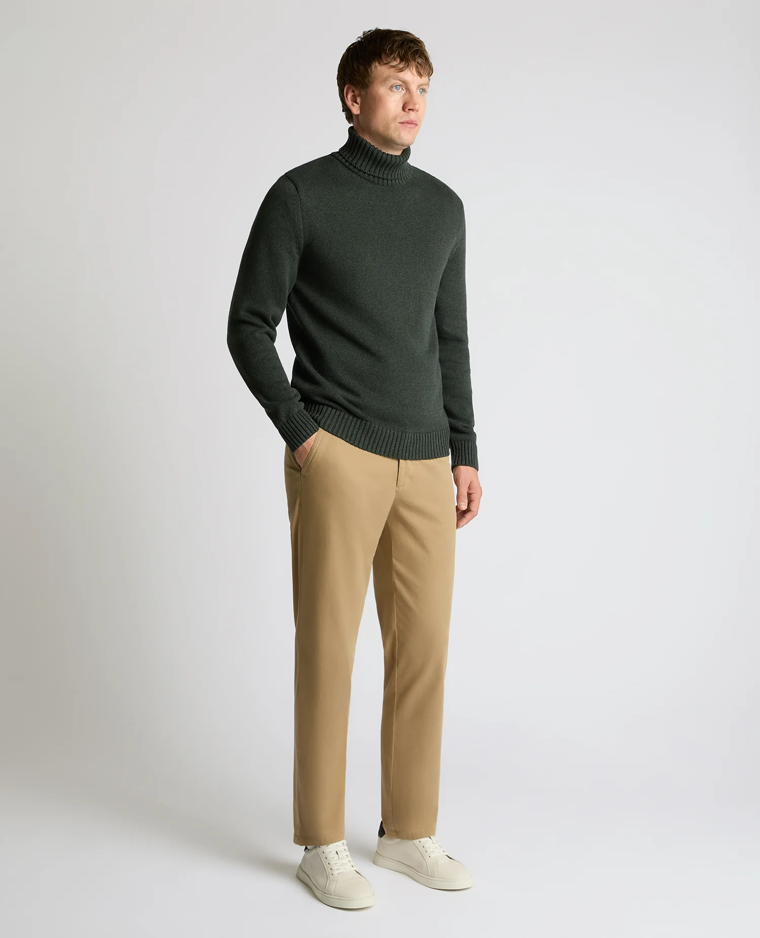 Roll Neck Cotton Knit Sweater - Image 4