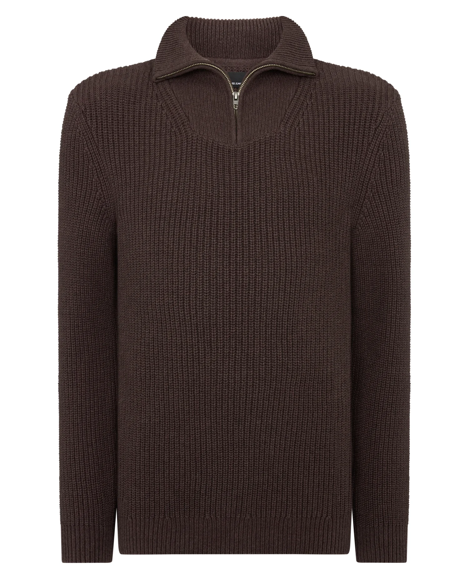 Cotton Funnel Neck Knit Sweater - Image 6