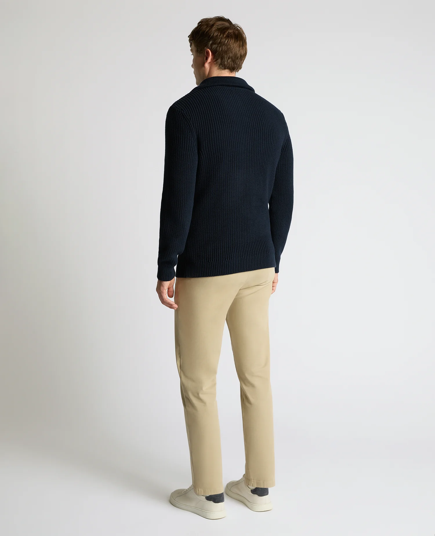 Cotton Funnel Neck Knit Sweater - Image 3