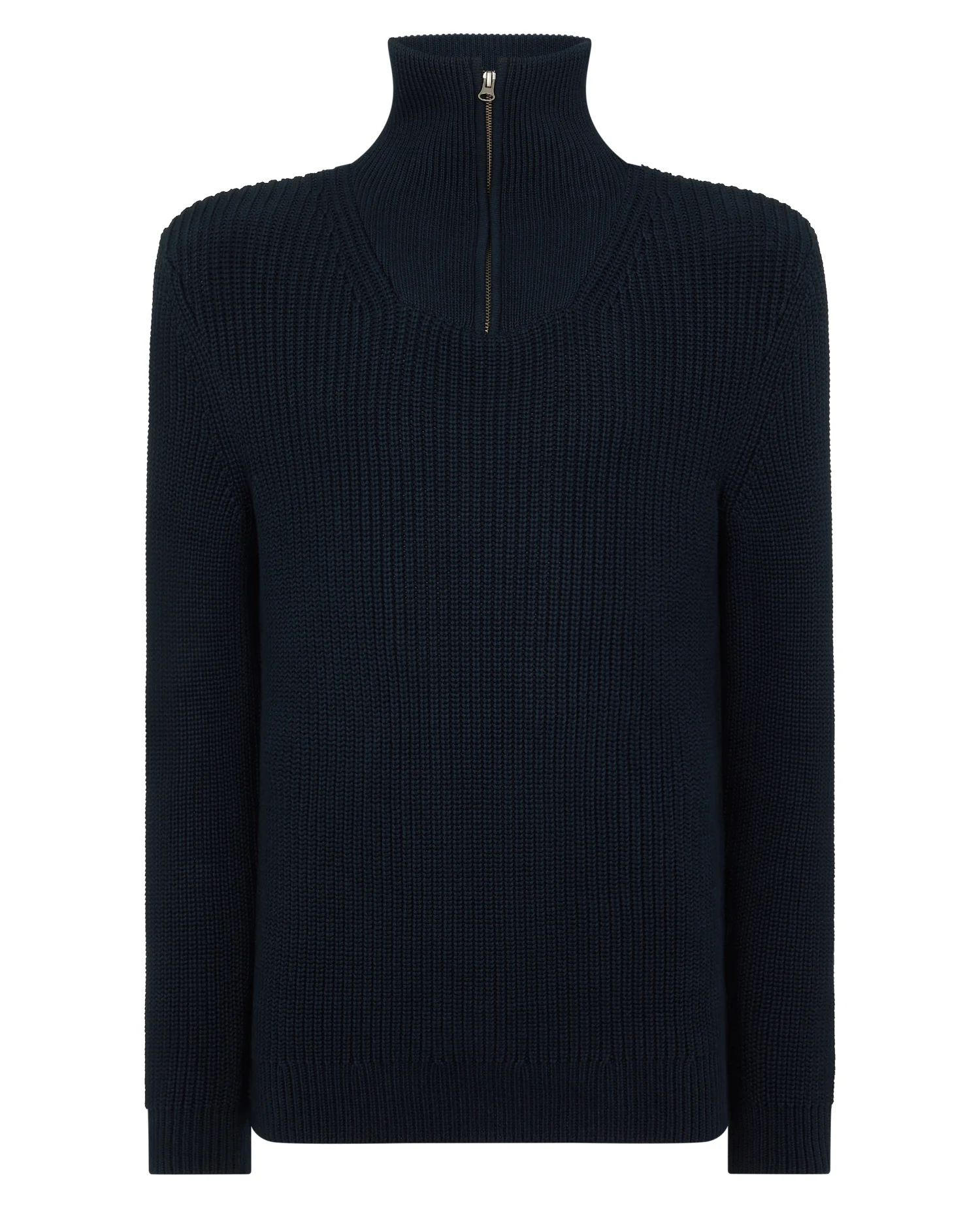 Cotton Funnel Neck Knit Sweater - Image 6