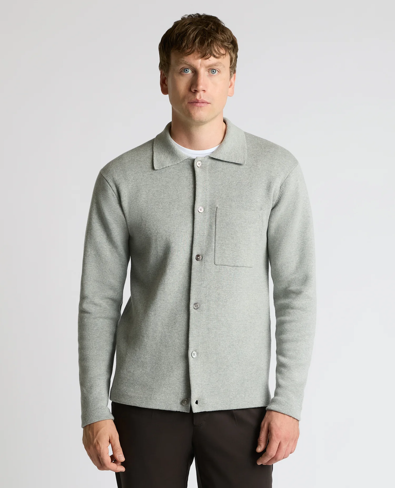 Button-Up Cotton Cardigan