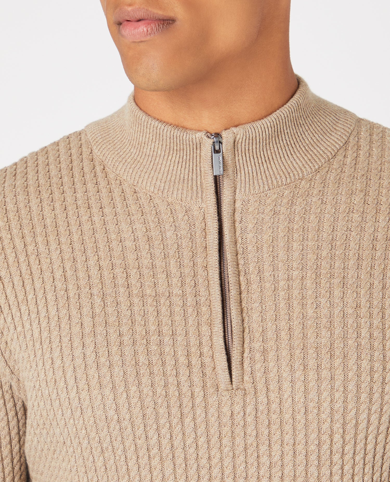 Tapered Fit Cotton Half Zip Sweater - Image 4