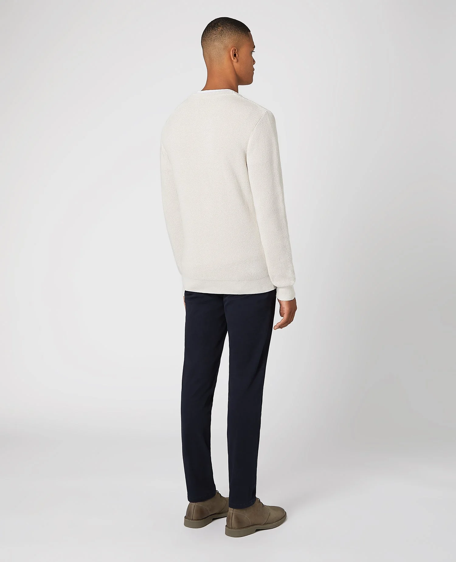 Tapered Fit Cotton-Rich Crew Neck Sweater - Image 3