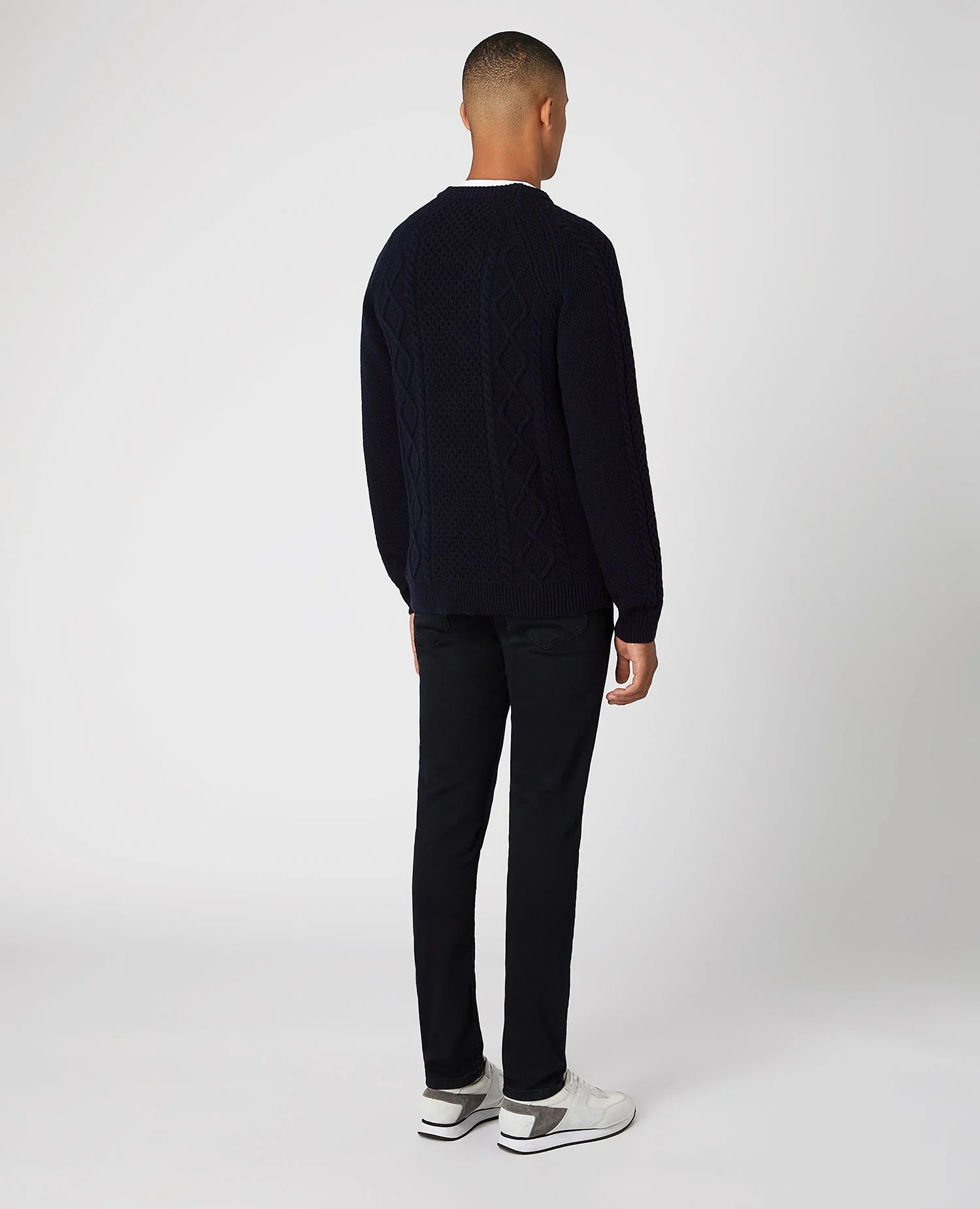 Tapered Fit Wool-Blend Crew Neck Sweater - Image 3