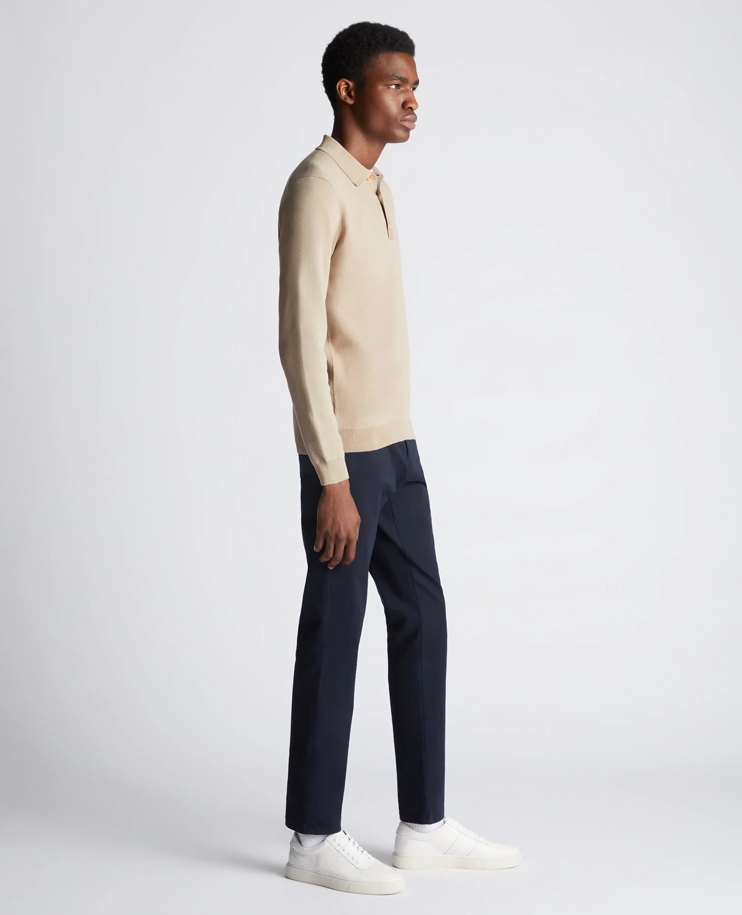 Relaxed Fit Long Sleeve Polo - Image 4