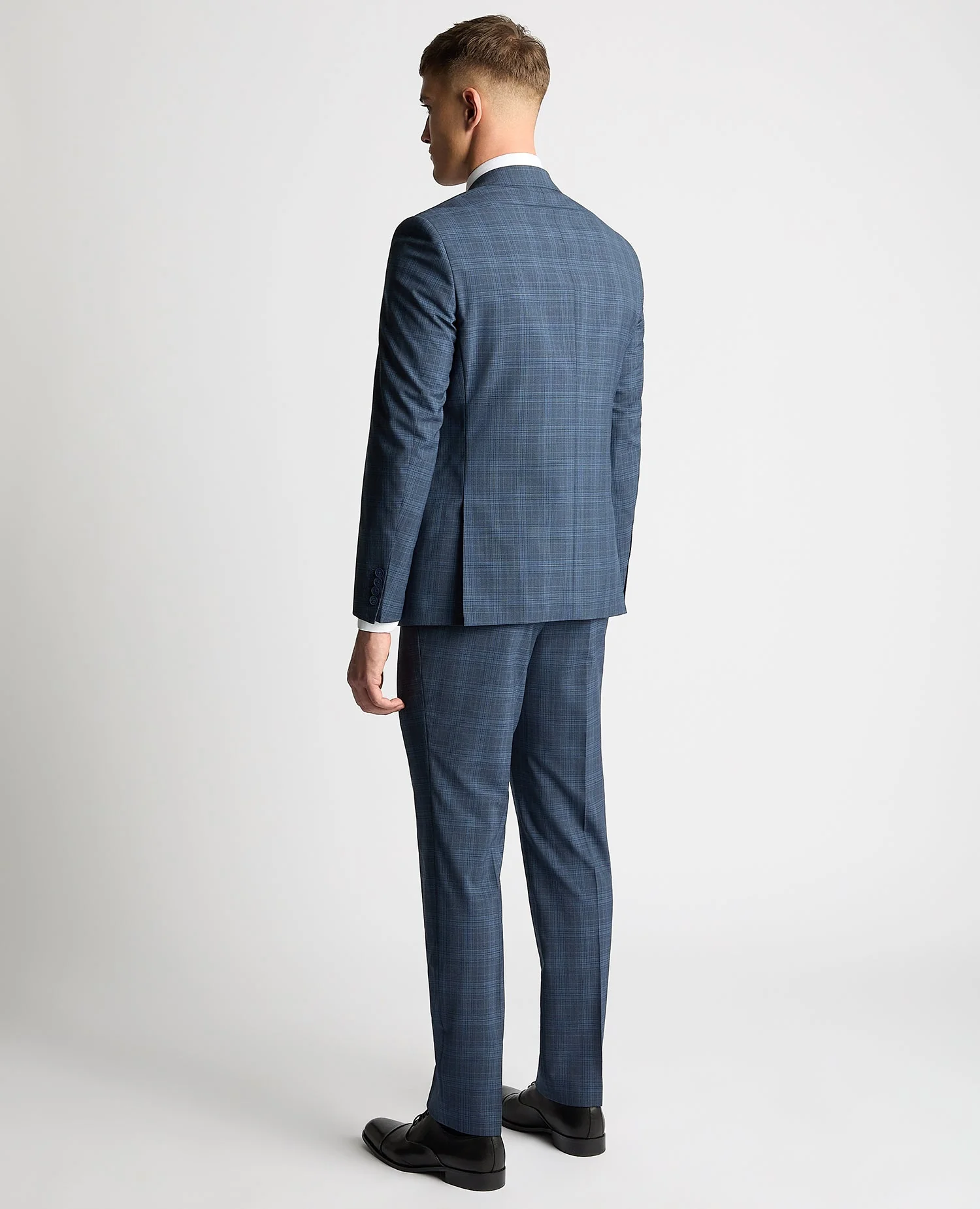 Tapered Fit Checked Wool Blend Mix and Match Suit - Image 3