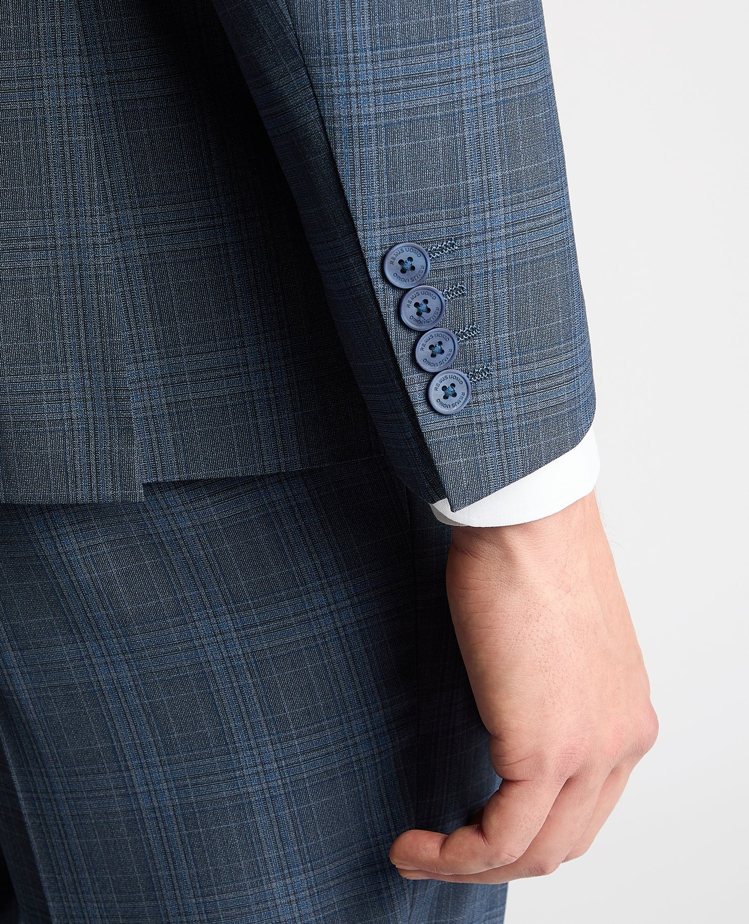 Tapered Fit Checked Wool Blend Mix and Match Suit - Image 5