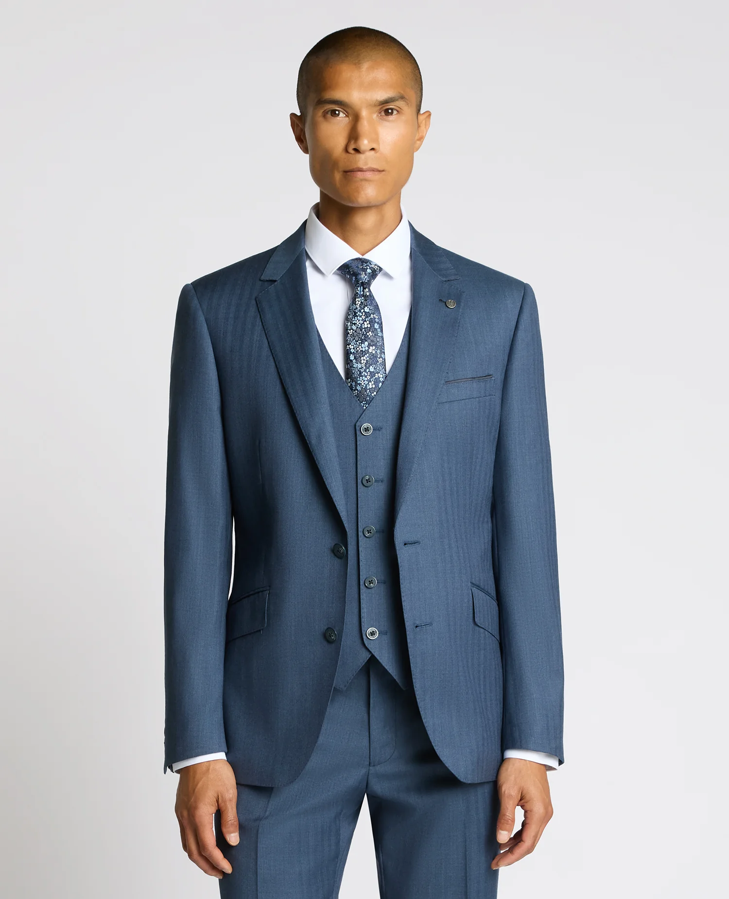 Tapered fit Wool Blend Suit Jacket