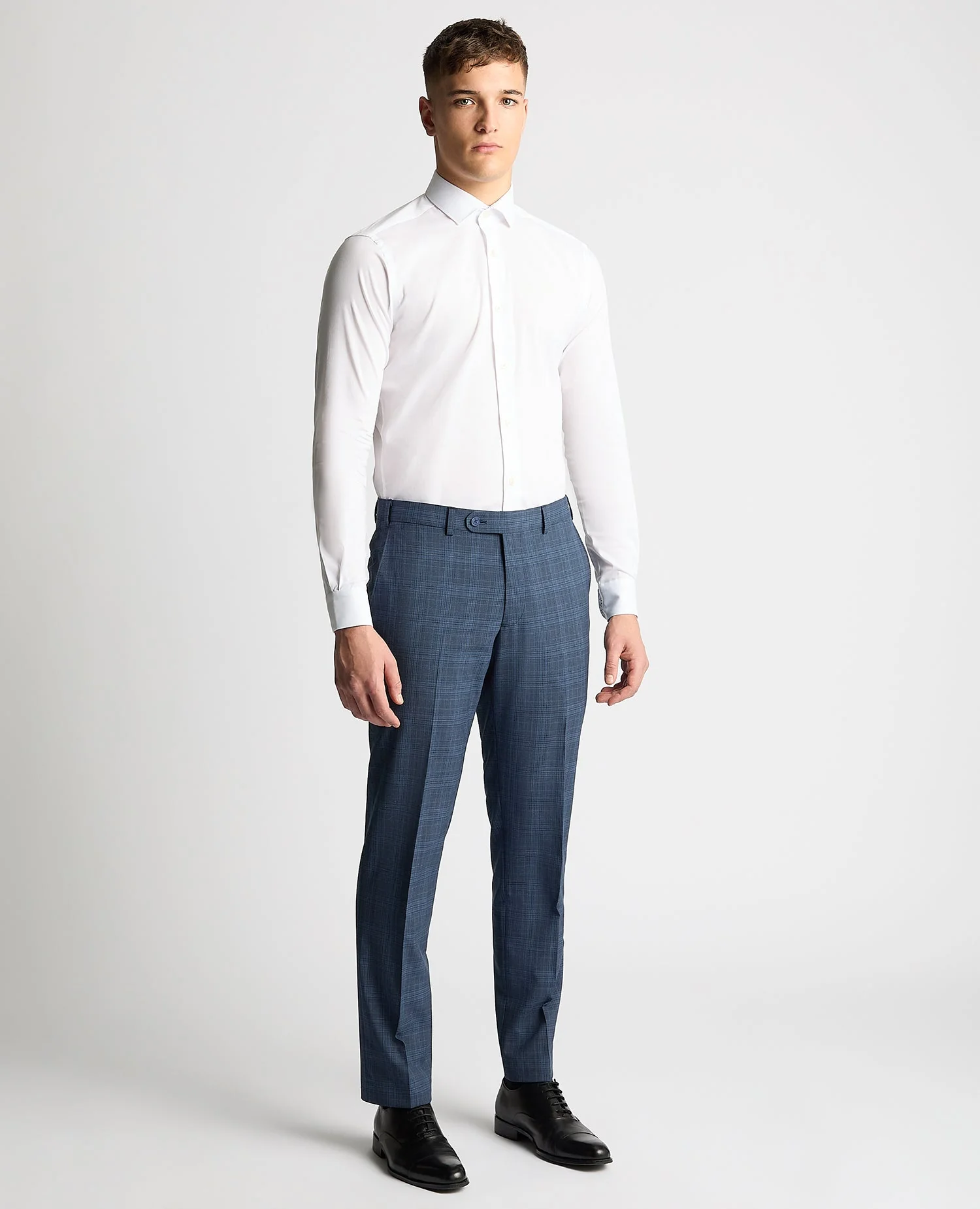Tapered Fit Checked Wool Blend Mix and Match Suit Trouser - Image 2