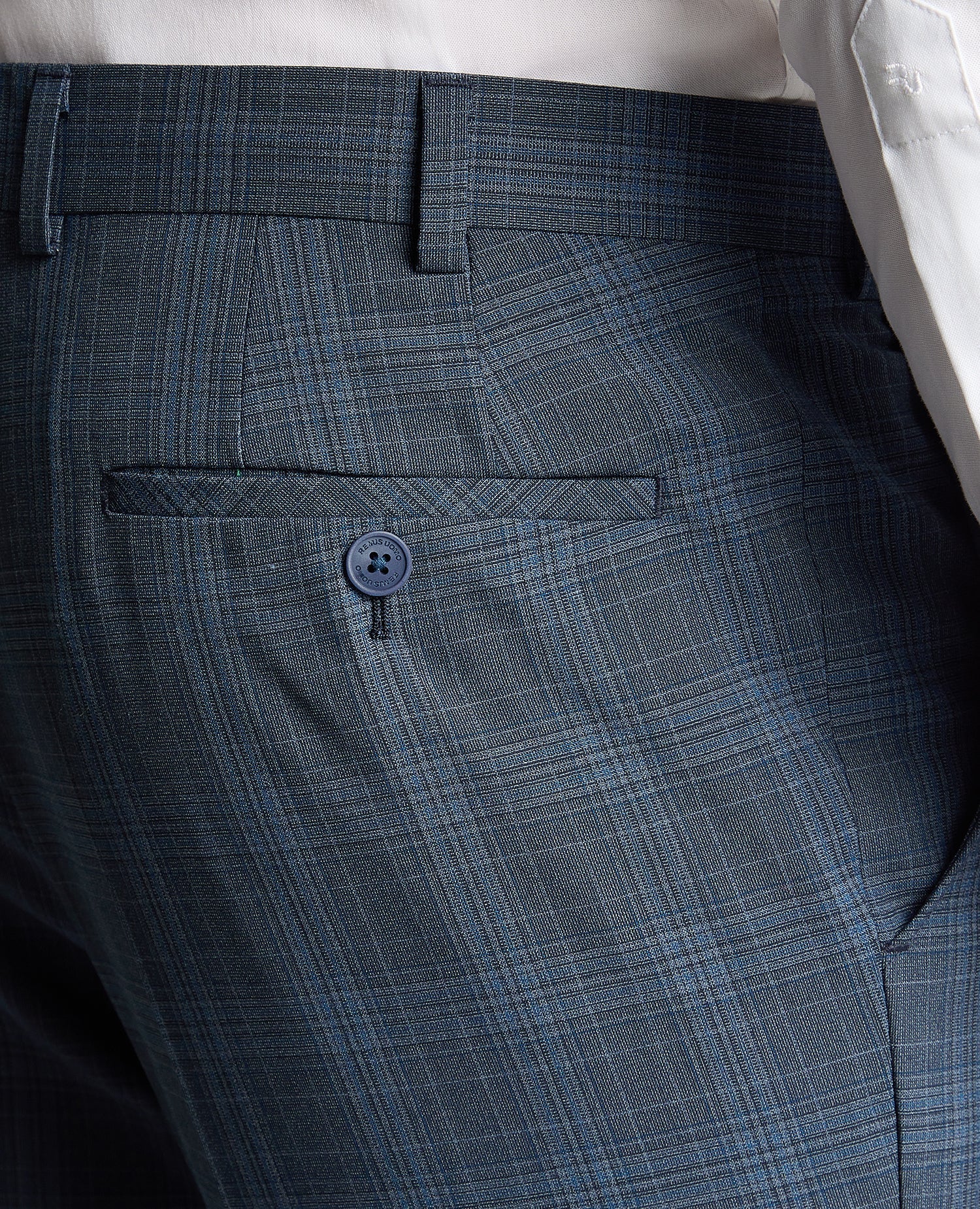 Tapered Fit Checked Wool Blend Mix and Match Suit Trouser - Image 5