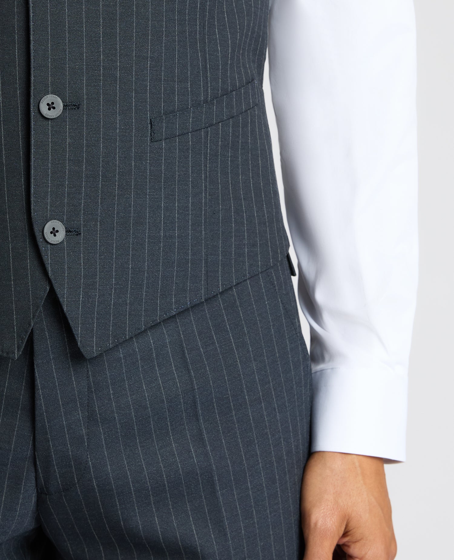 Slim Fit Stripe Waistcoat - Image 4