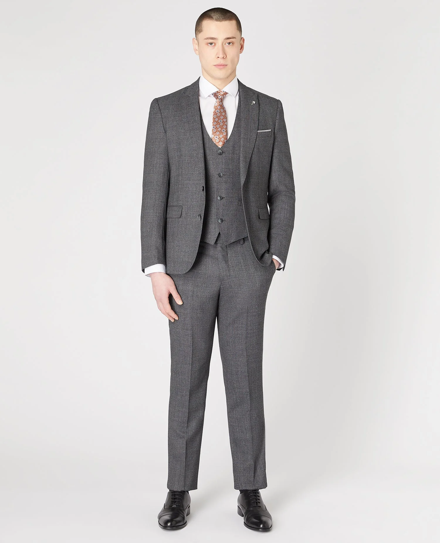 Slim Fit Wool-Rich Mix and Match Suit Waistcoat - Image 2