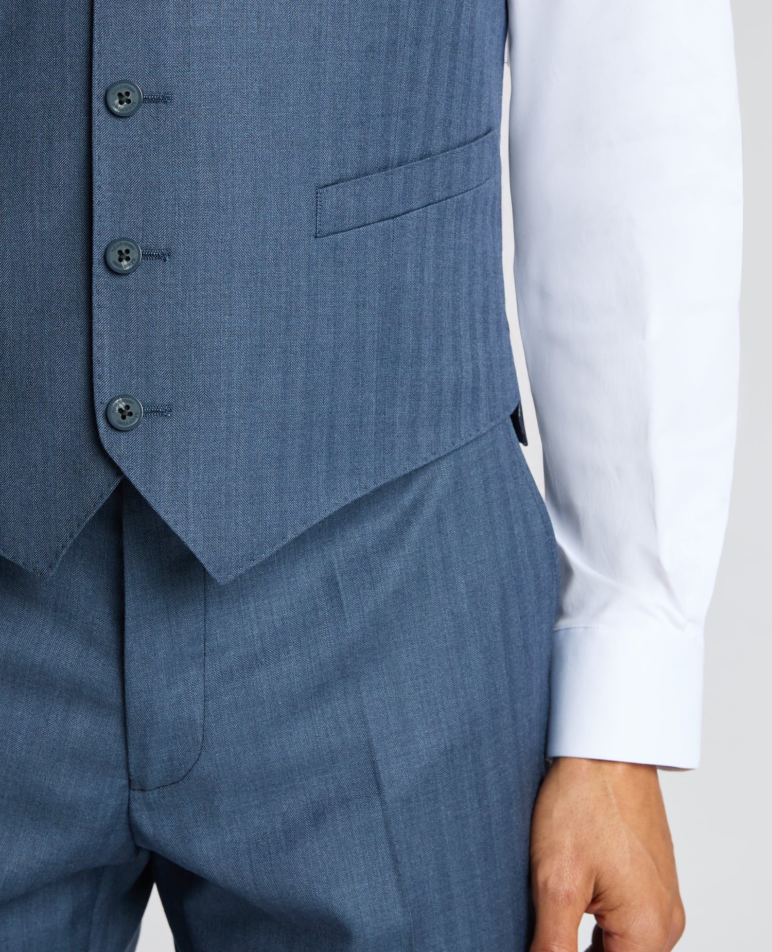 Tapered fit wool blend mix and match suit waistcoat - Image 4