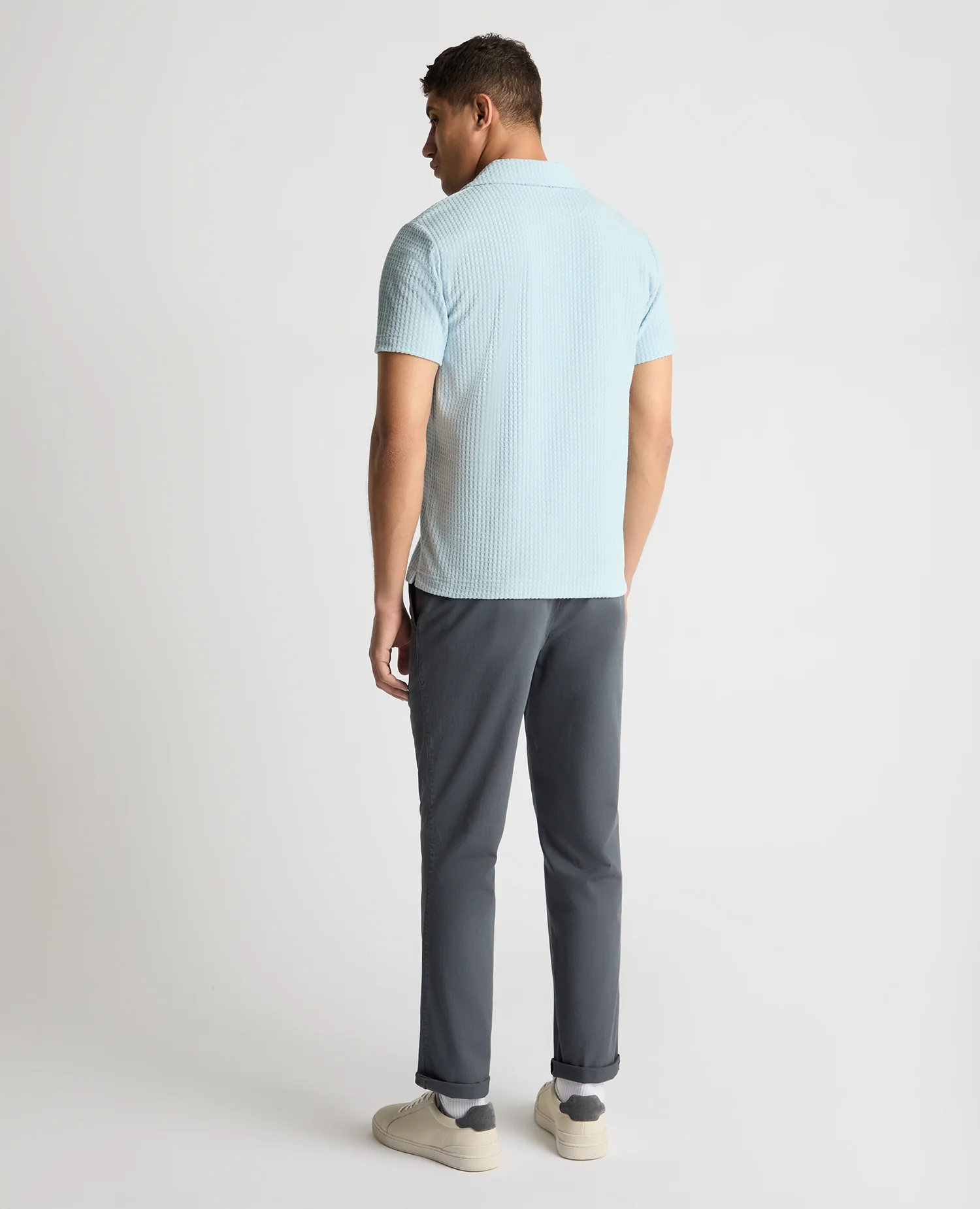Open Collar Terry Polo Shirt - Image 3