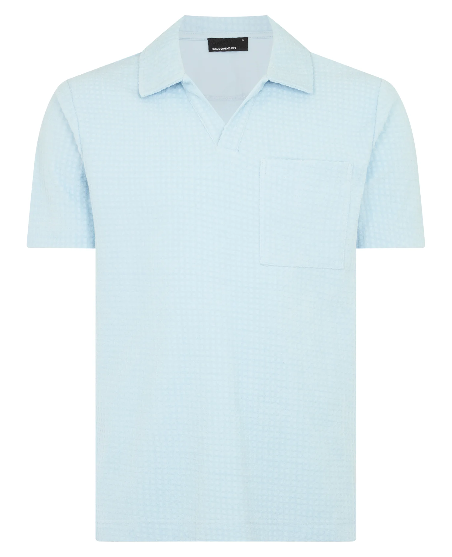 Open Collar Terry Polo Shirt - Image 6